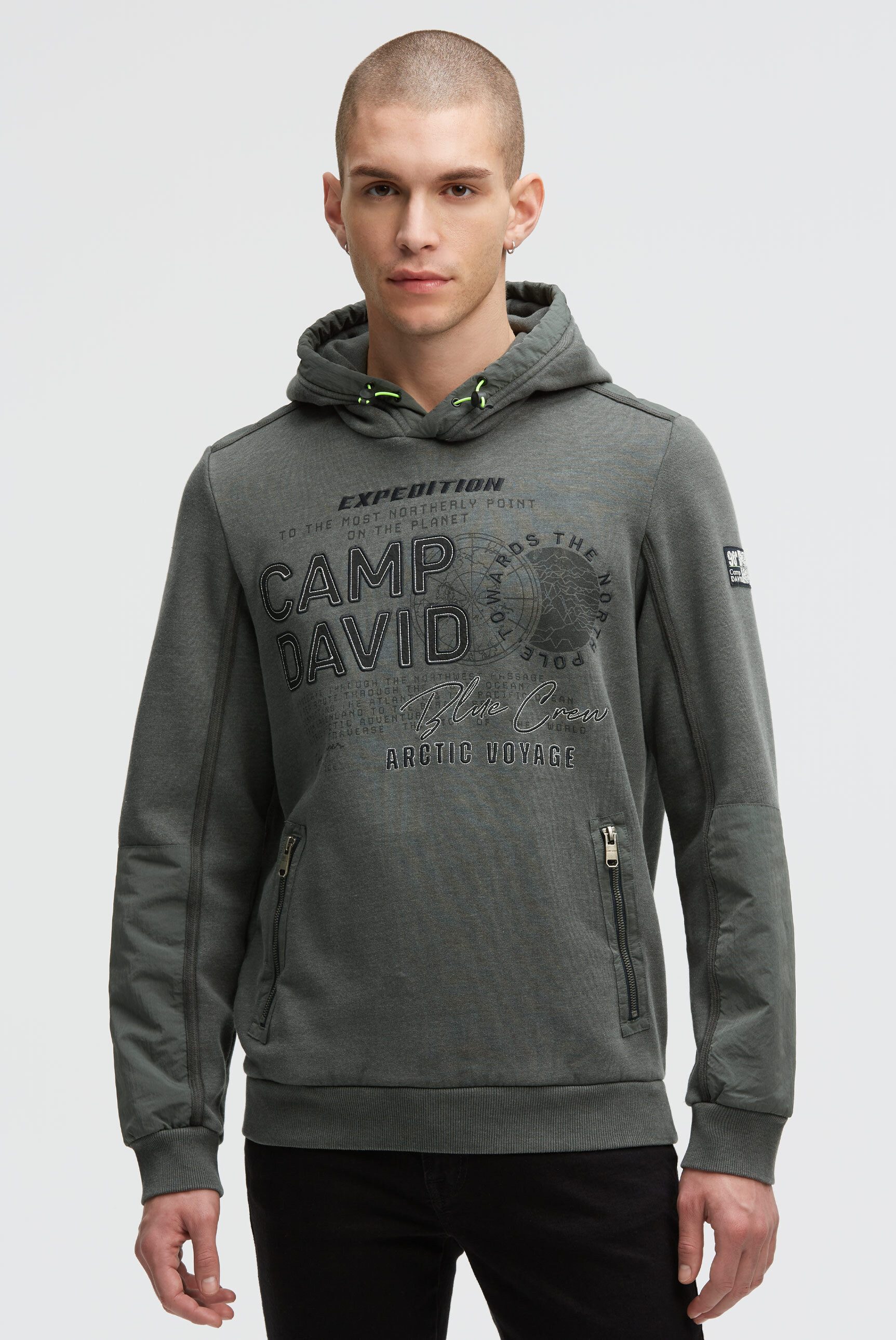 CAMP DAVID Kapuzensweatshirt mit Reißverschluss-Taschen günstig online kaufen