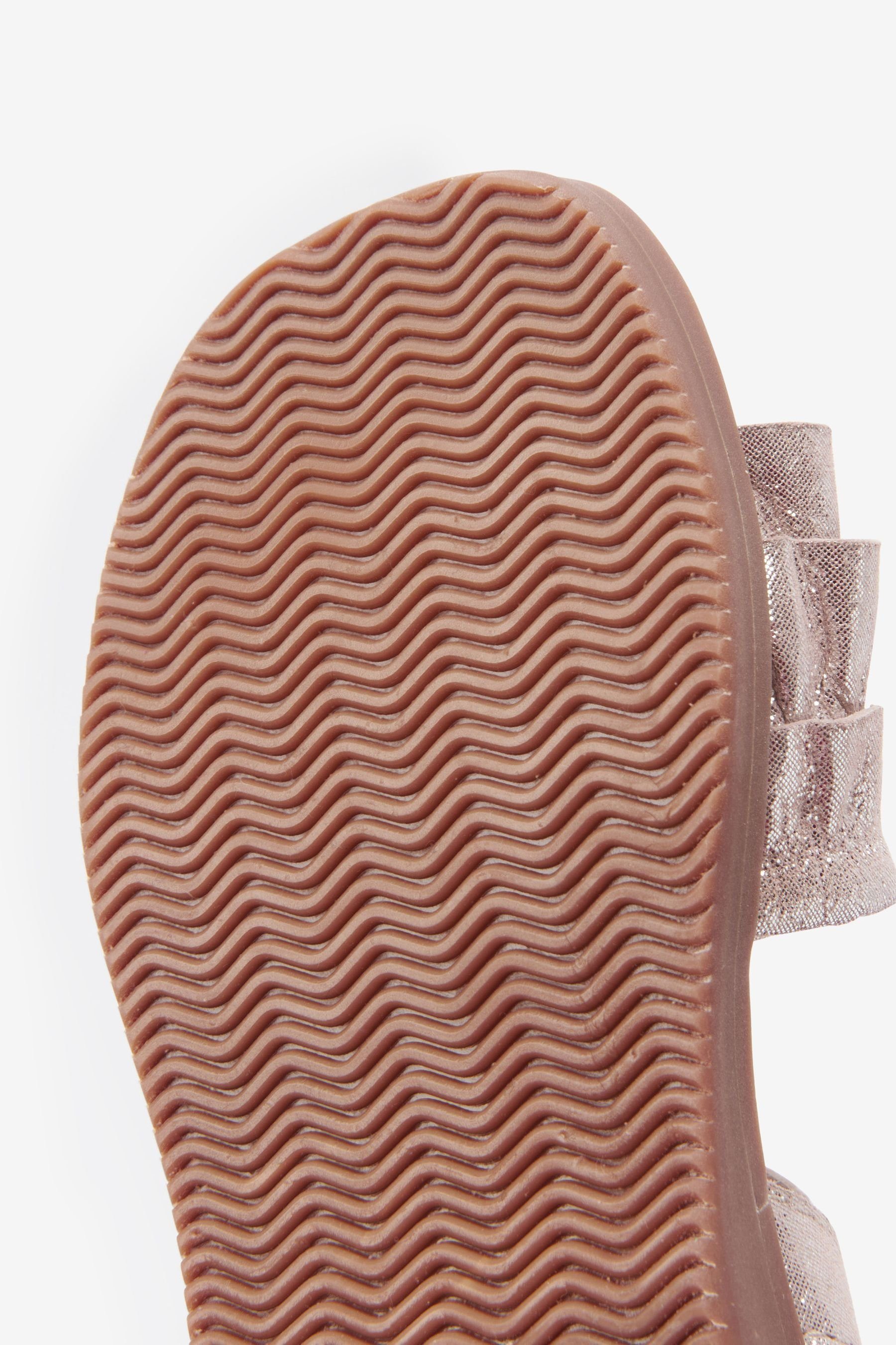 Next Sandalette mit Rüschendetails Sandale Pink (1-tlg) Leather Metallic