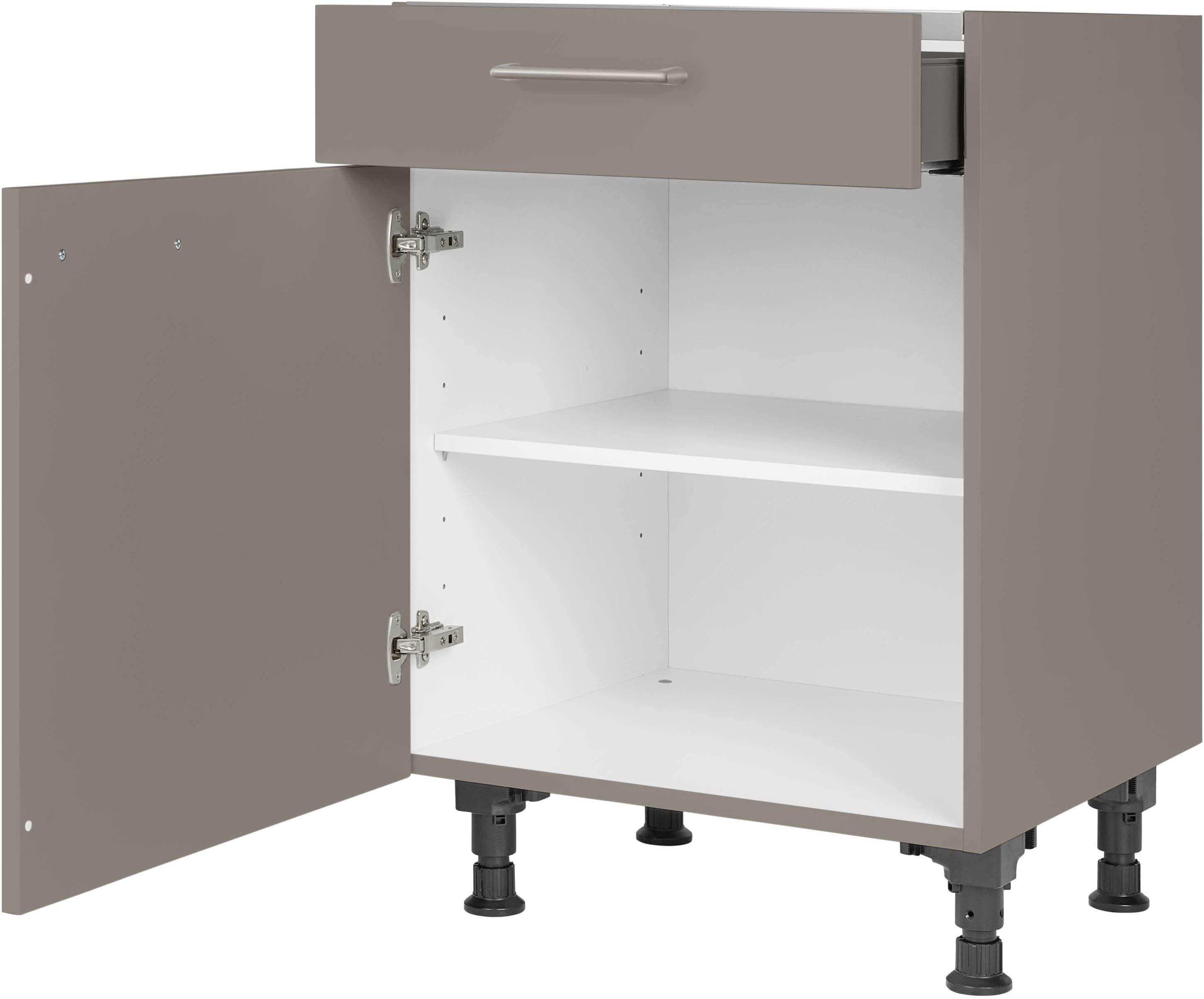 nobilia® Kochfeldumbauschrank "Laser", mit Schukasten und Tür, Ausrichtung wählbar vormontiert, Breite 60 cm – Bild 2 von 5