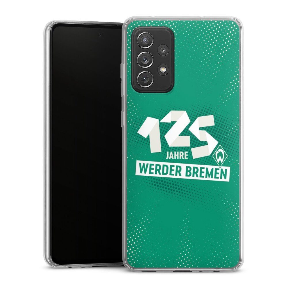 DeinDesign Handyhülle 125 Jahre Werder Bremen Offizielles Lizenzprodukt, Samsung Galaxy A72 Slim Case Silikon Hülle Ultra Dünn Schutzhülle