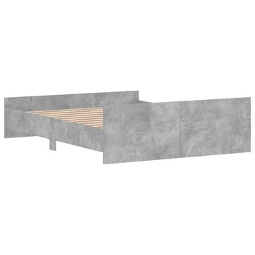 furnicato Bett Bettgestell mit Kopf- und Fußteil Betongrau 140x200 cm