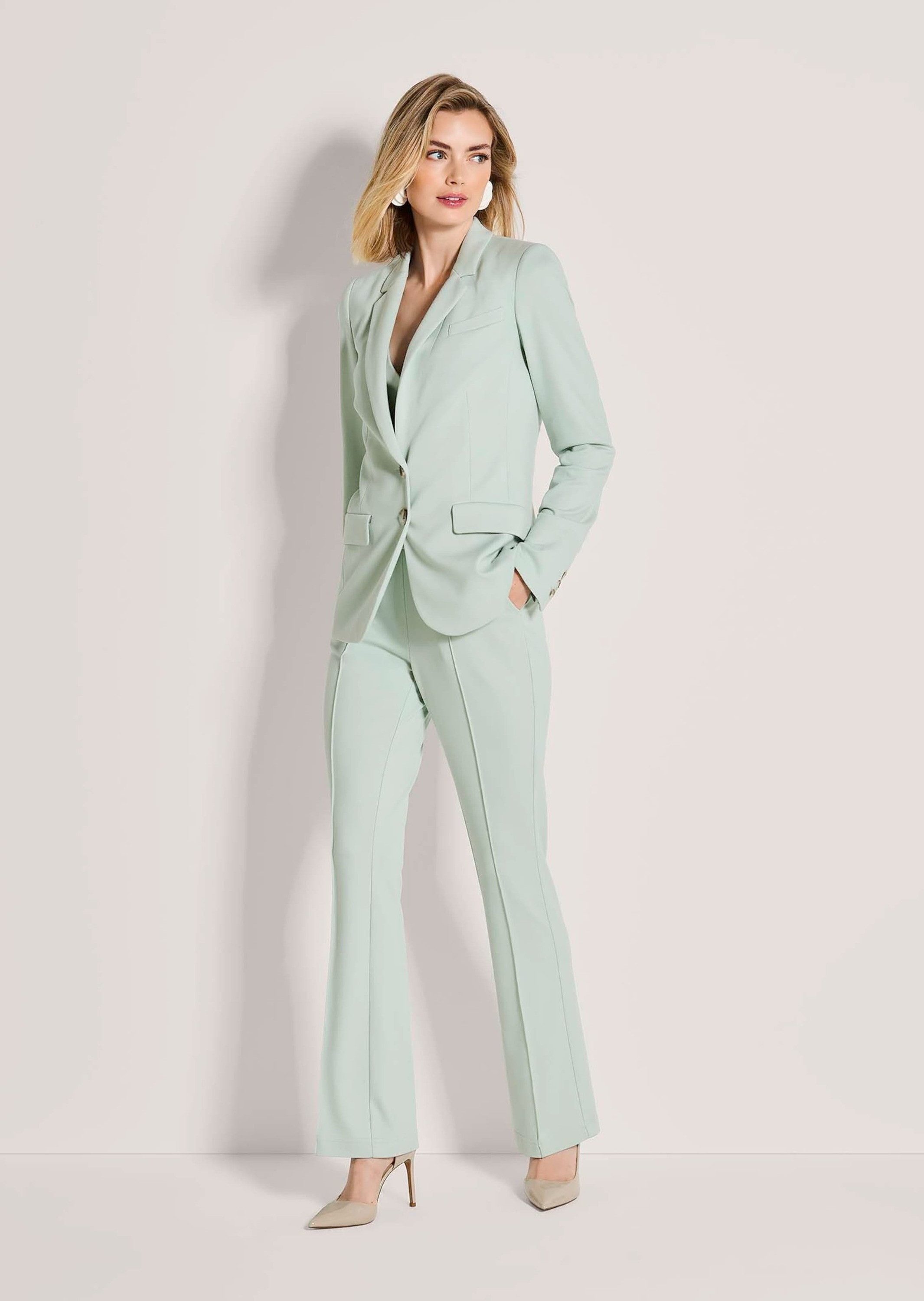 Kurzblazer Floraler Jersey-Blazer in langer Form