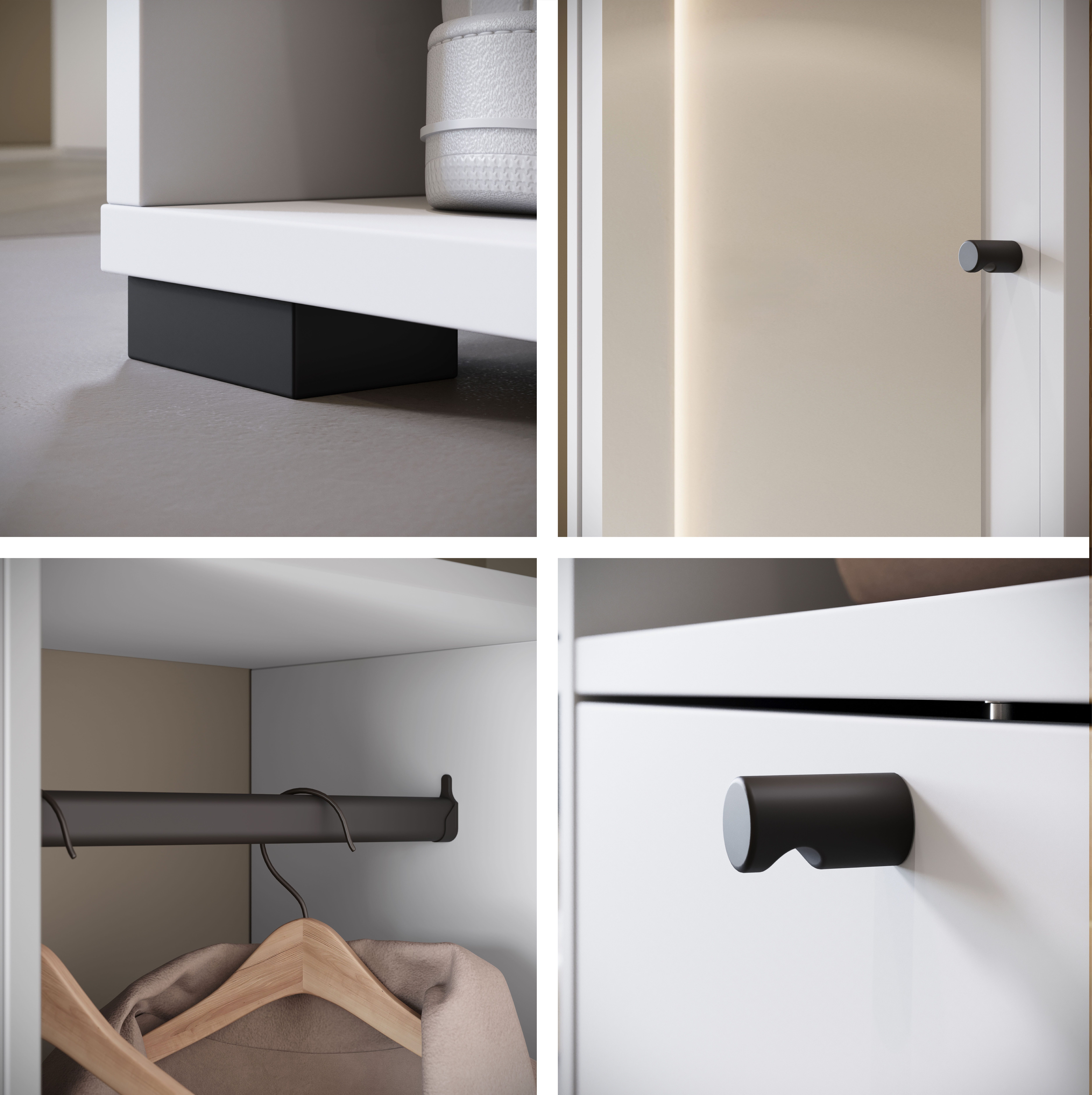 Home affaire Garderoben-Set Garderobe mit Spiegel, Sitzbank und Kleiderstange, (1-St), Schuhschrank mit viel Stauraum und verstellbaren Einlegeböden – Bild 4 von 5