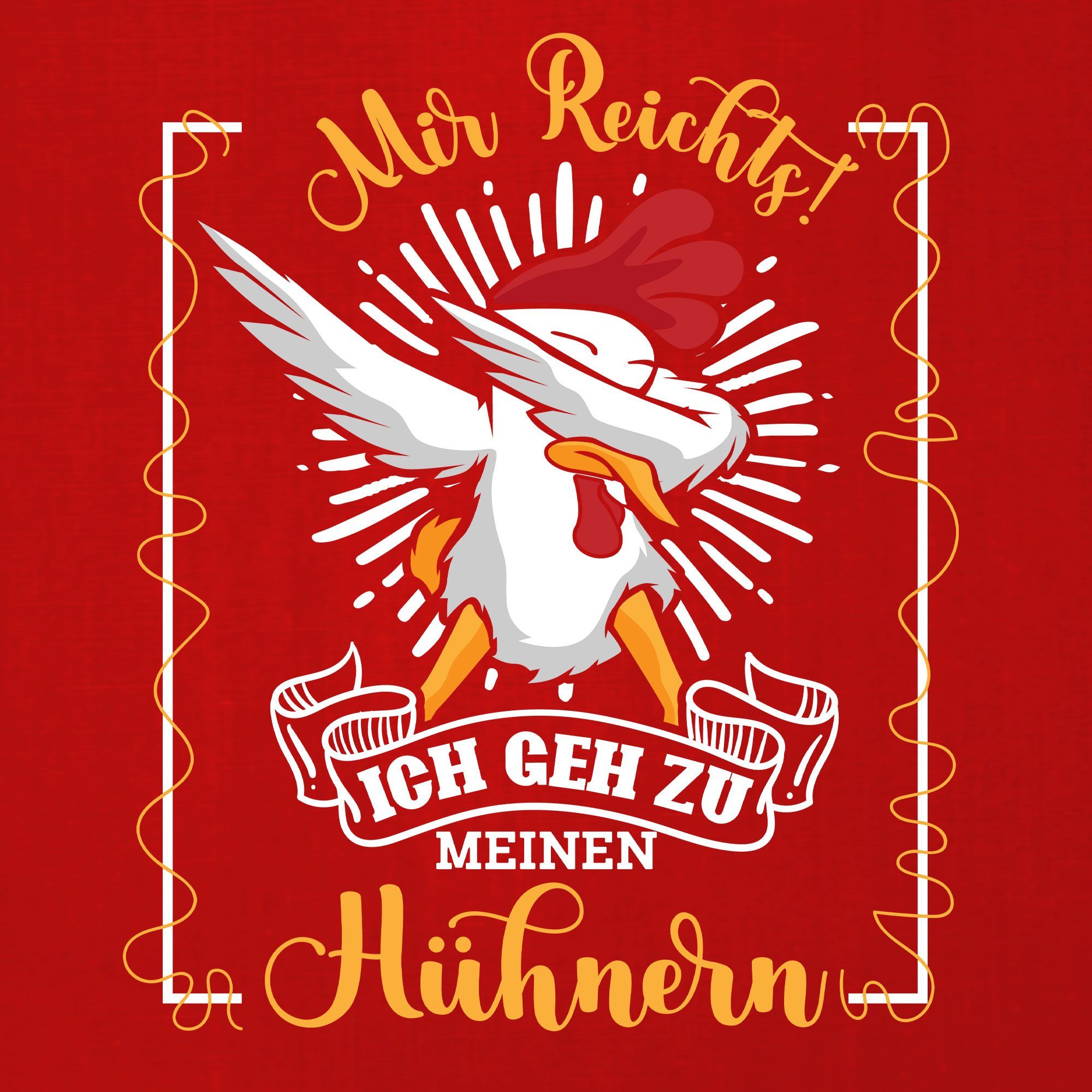 Chicken Bauern Herren Ich Kurzarmshirt Quattro zu geh Formatee Rot meinen - T-Shirt Huhn (1-tlg) Hühner Hahn