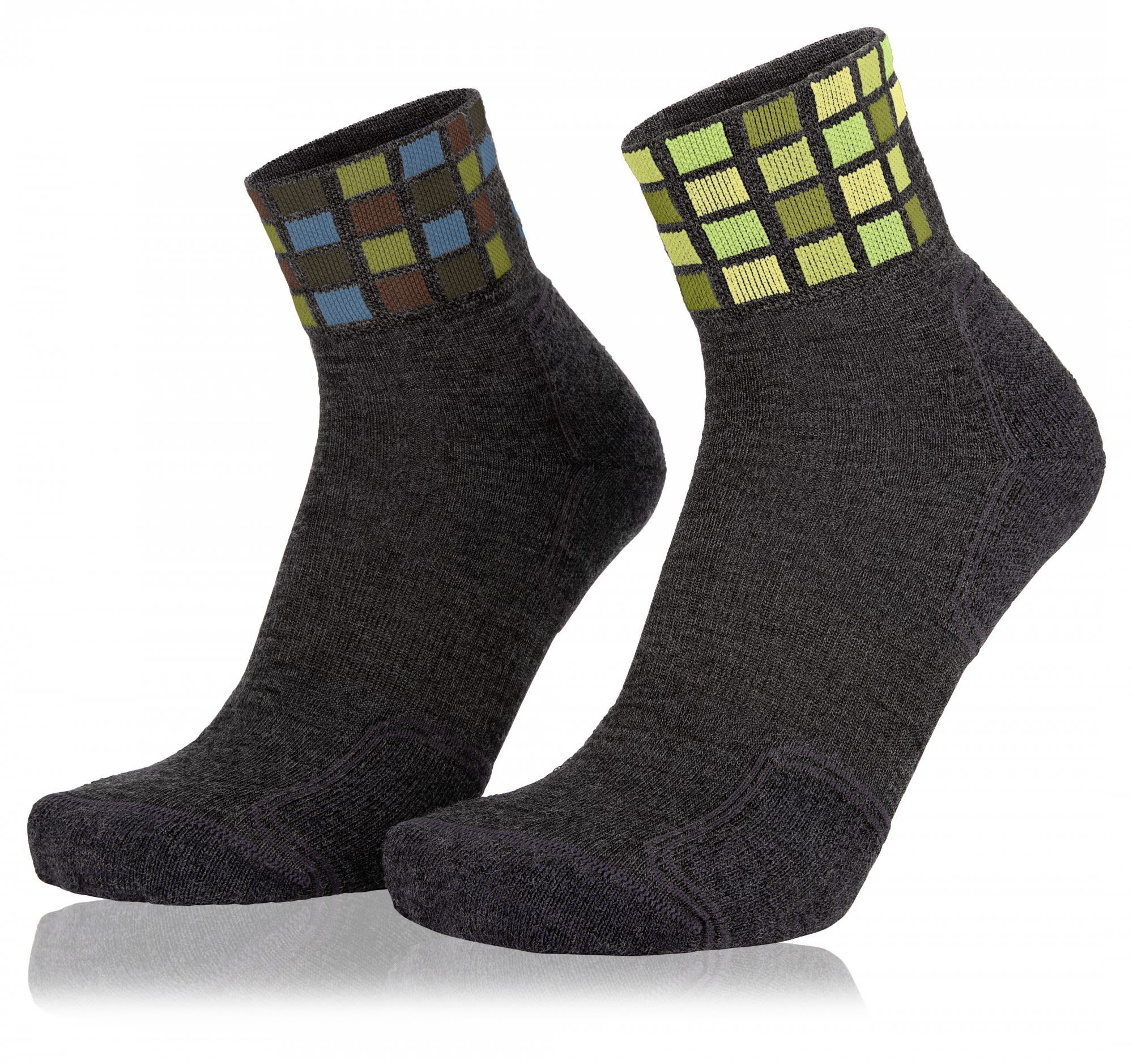 X-Socks Sportsocken Eightsox Color Mid Merino 2-pack Dark Grey Melange - Green