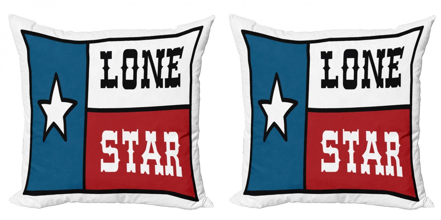 Kissenbezüge Modern Accent Doppelseitiger Digitaldruck, Abakuhaus (2 Stück), Texas Star Staats Flag Design