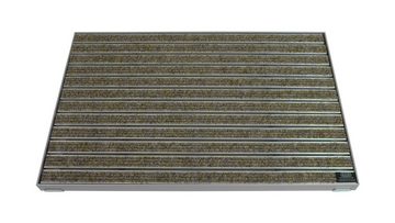 Fußmatte Emco Eingangsmatte DIPLOMAT + Rahmen 15mm Aluminium, Rips Sand, Emco, rechteckig, Höhe: 15 mm, Größe: 600x400 mm, für Innen- und überdachten Außenbereich