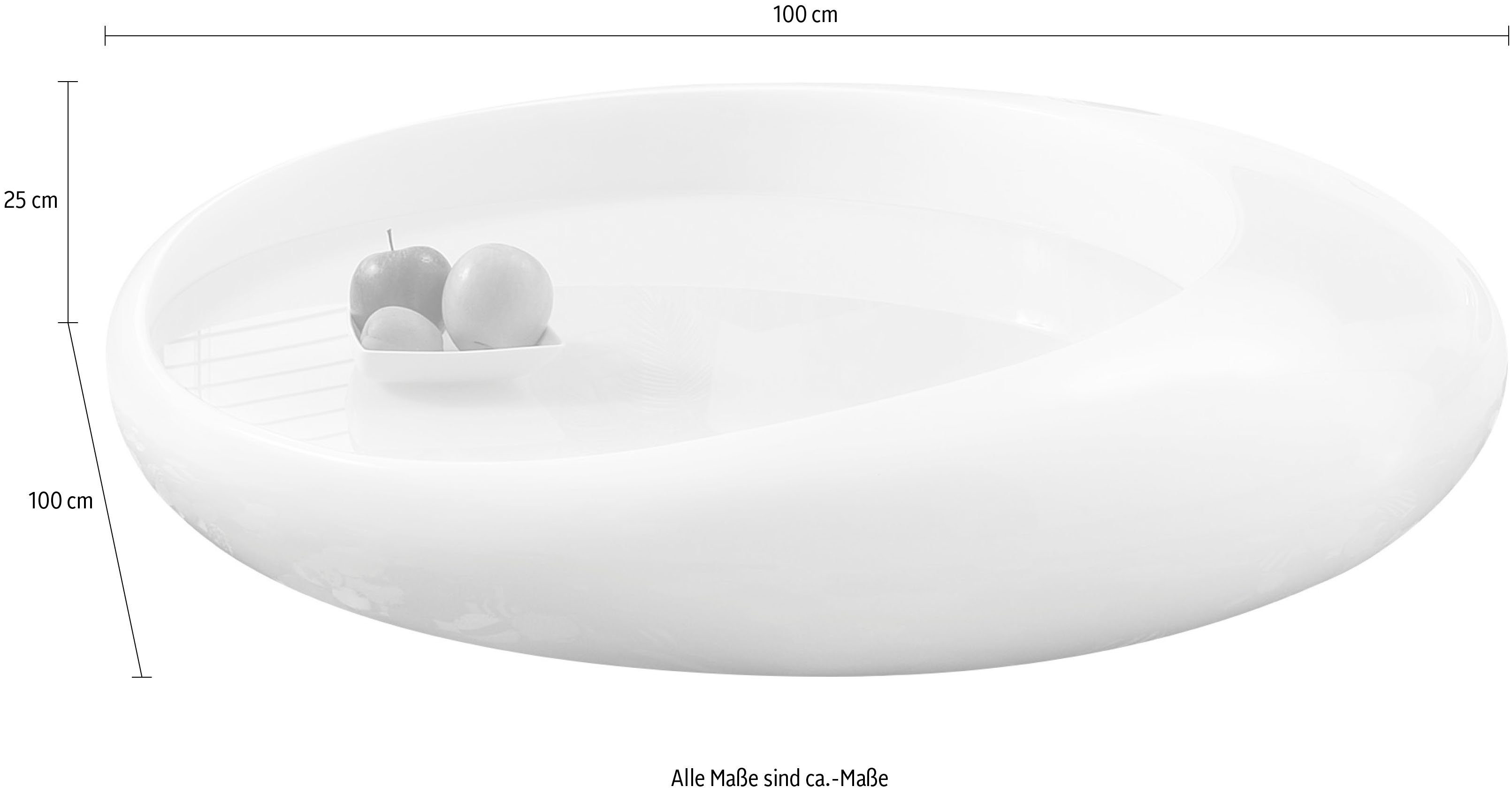 SalesFever Couchtisch Catania Coffeetable im zeitlosen Stil, Mit eleganter, integrierter 10 mm Weißglasplatte