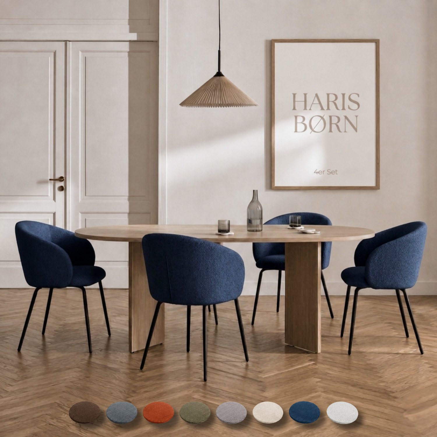 Haris Børn Esszimmerstuhl mit Armlehnen NØR - Hochwertige Polsterstühle für Esszimmer (Set, 4 St), Premium Esszimmer Stühle & Wohnzimmer Stühle