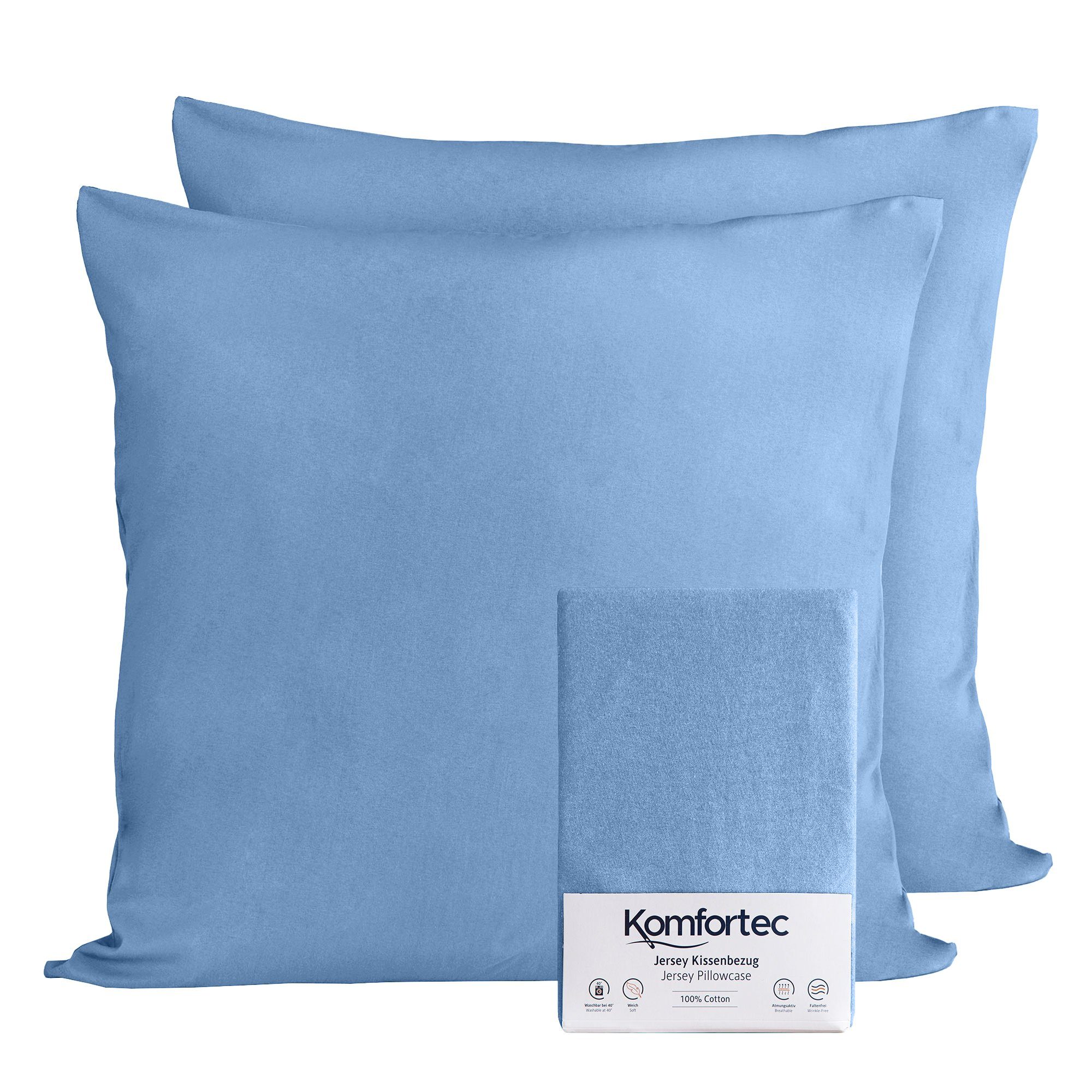 Komfortec Kissenbezug 100% Baumwolle, 150 g/m², (2 Stück), 40 x 40 cm, Kiss günstig online kaufen