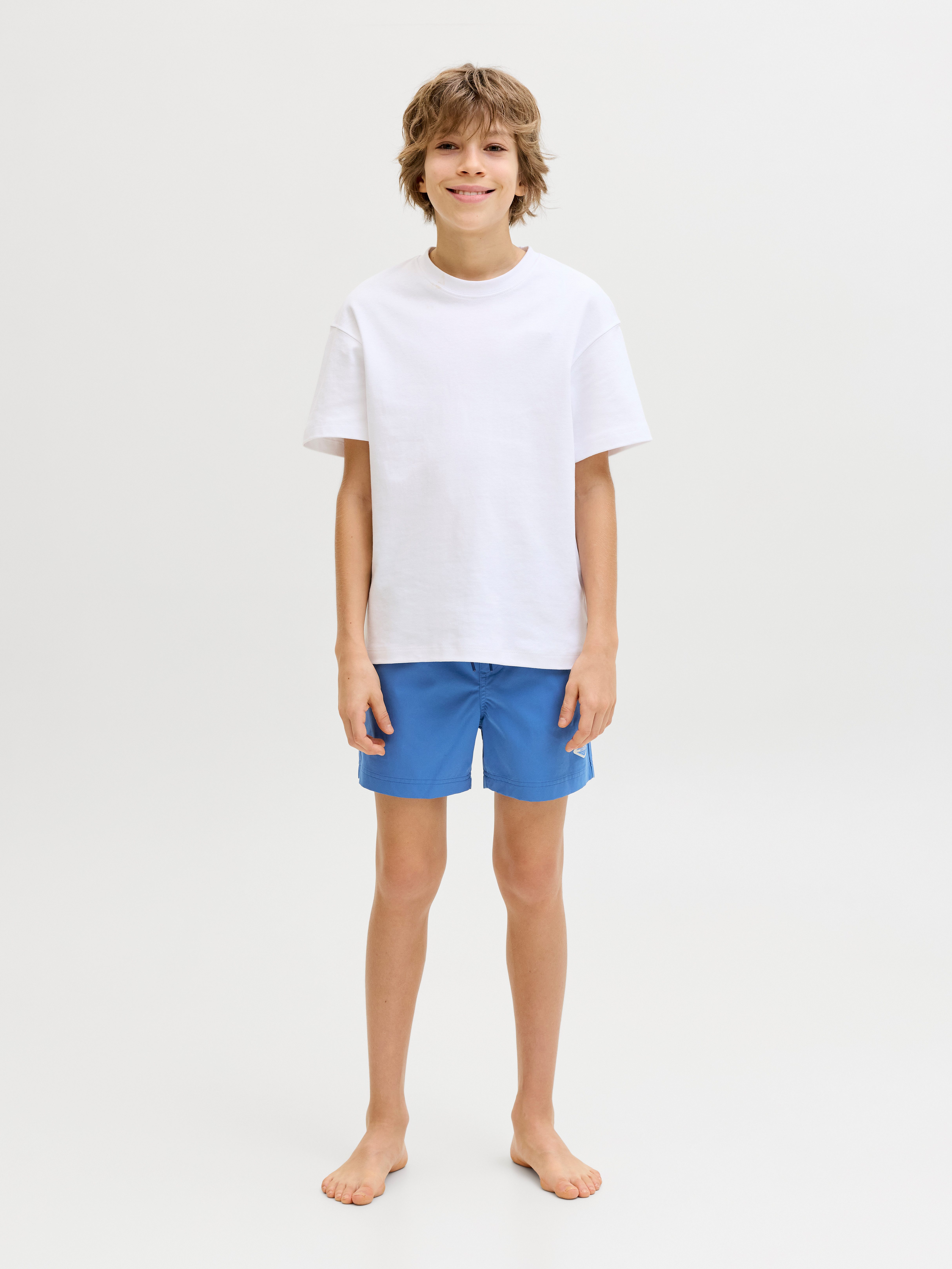 Jack & Jones Junior Badeshorts JPSTMAUI SURF DOUBLE WB SWIMSHORT SN JNR mit Logobund und Kordelzug – Bild 4 von 5