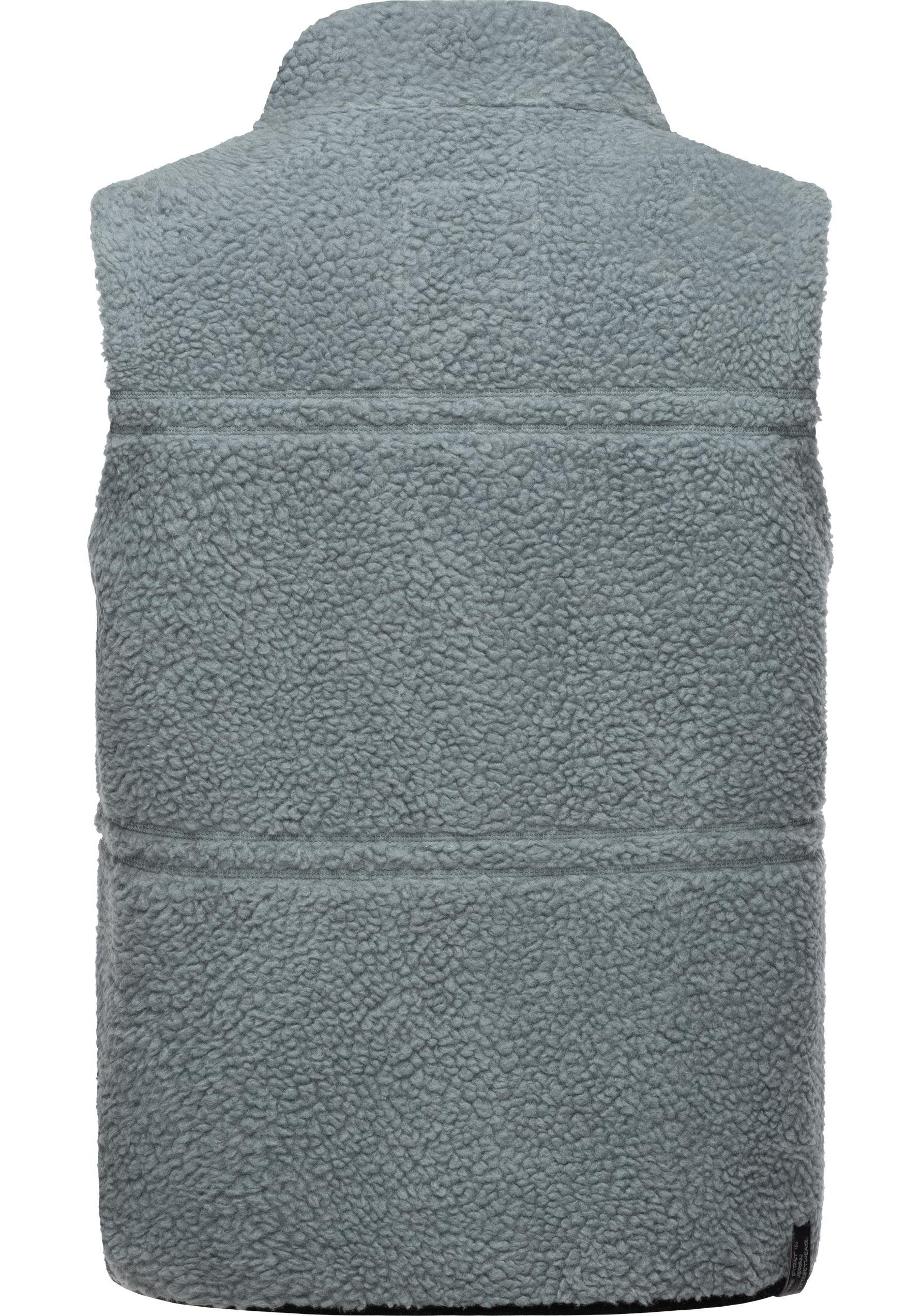 Ragwear Plüschweste Noory Vest Herren Basic ärmellose Teddy-Fleece Jacke