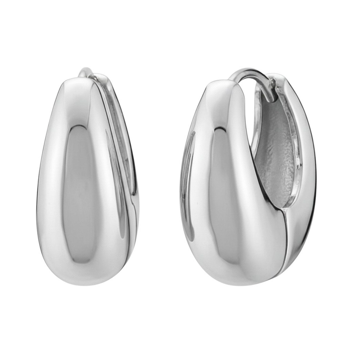 KARMA Paar Creolen Silber oder Gold 1,7 cm Ohrringe Damenohrringe (Damencreolen Geschenk für Sie modern), Ohrschmuck Kreolen Damenschmuck