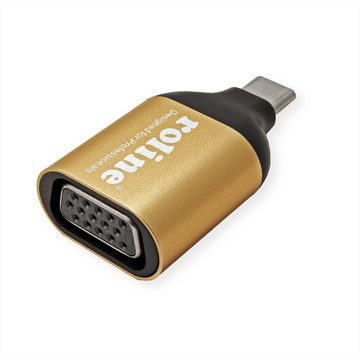 ROLINE GOLD Display Adapter USB Typ C - VGA Audio- & Video-Adapter USB Typ C (USB-C) Männlich (Stecker) zu HD D-Sub 15-polig (HD-15), VGA Weiblich (Buchse)