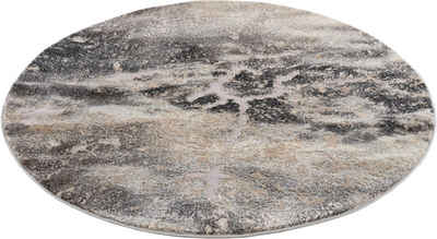 Teppich Marmor, my home, rund, Höhe: 12 mm, Marmor-Optik