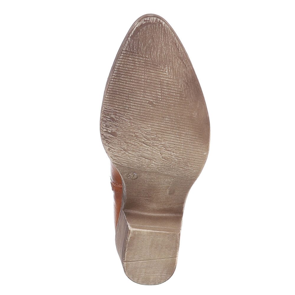 Ital-Design Eleganter Westernstiefel mit Stickerei für Damen Westernstiefel (89937885) Blockabsatz Stiefel in Hellbraun