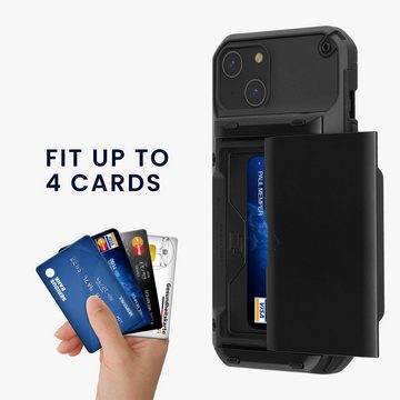 kwmobile Handyhülle Premium Handyhülle für Apple iPhone 14 Hülle, Smartphone Schutzhülle mit Kartenfach für bis zu 4 Karten