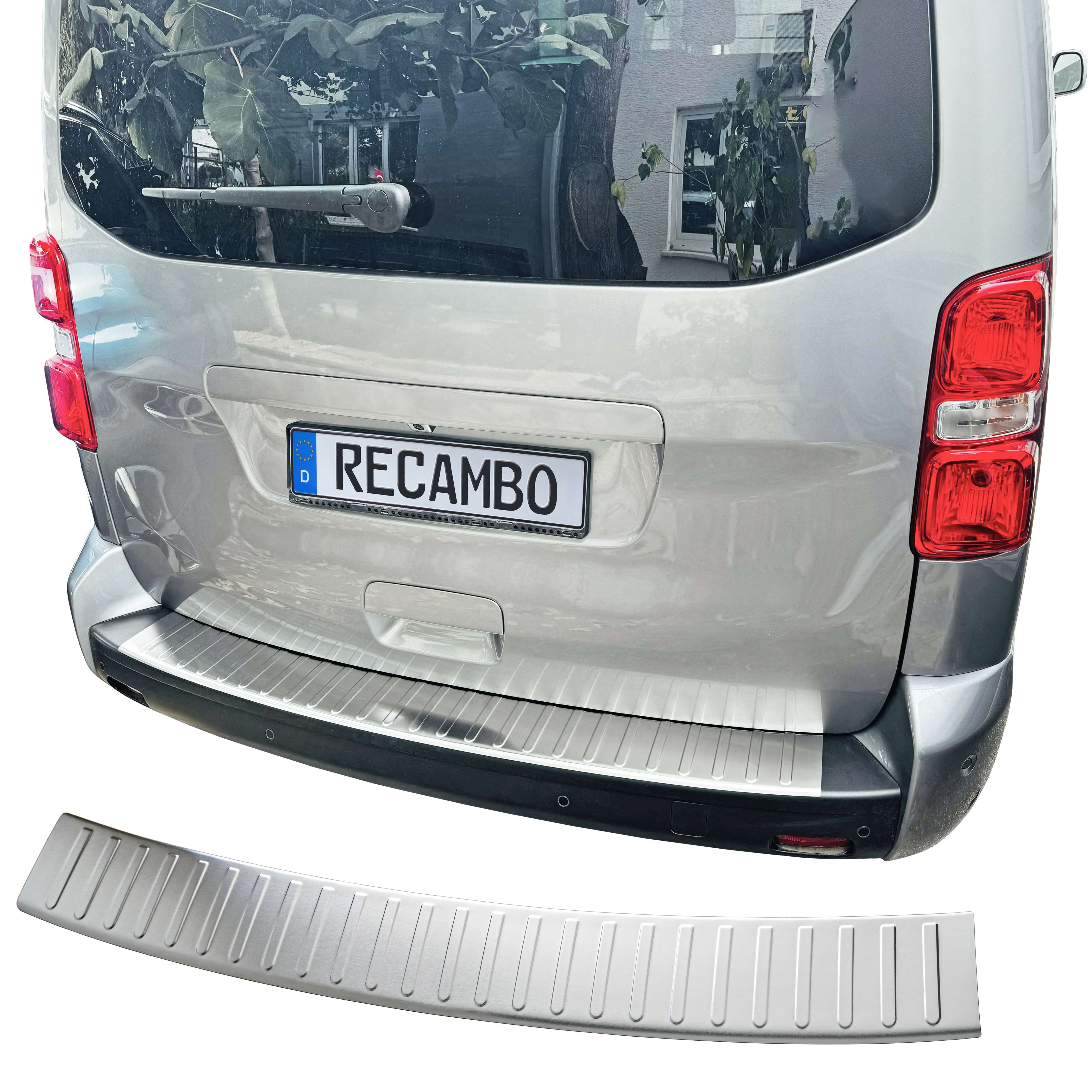 RECAMBO Ladekantenschutz für Toyota ProAce, BJ ab 2016> Stoßstangenschutz, V2A rostfrei, Exklusive Optik, praktischer Schutz & perfekte Passform