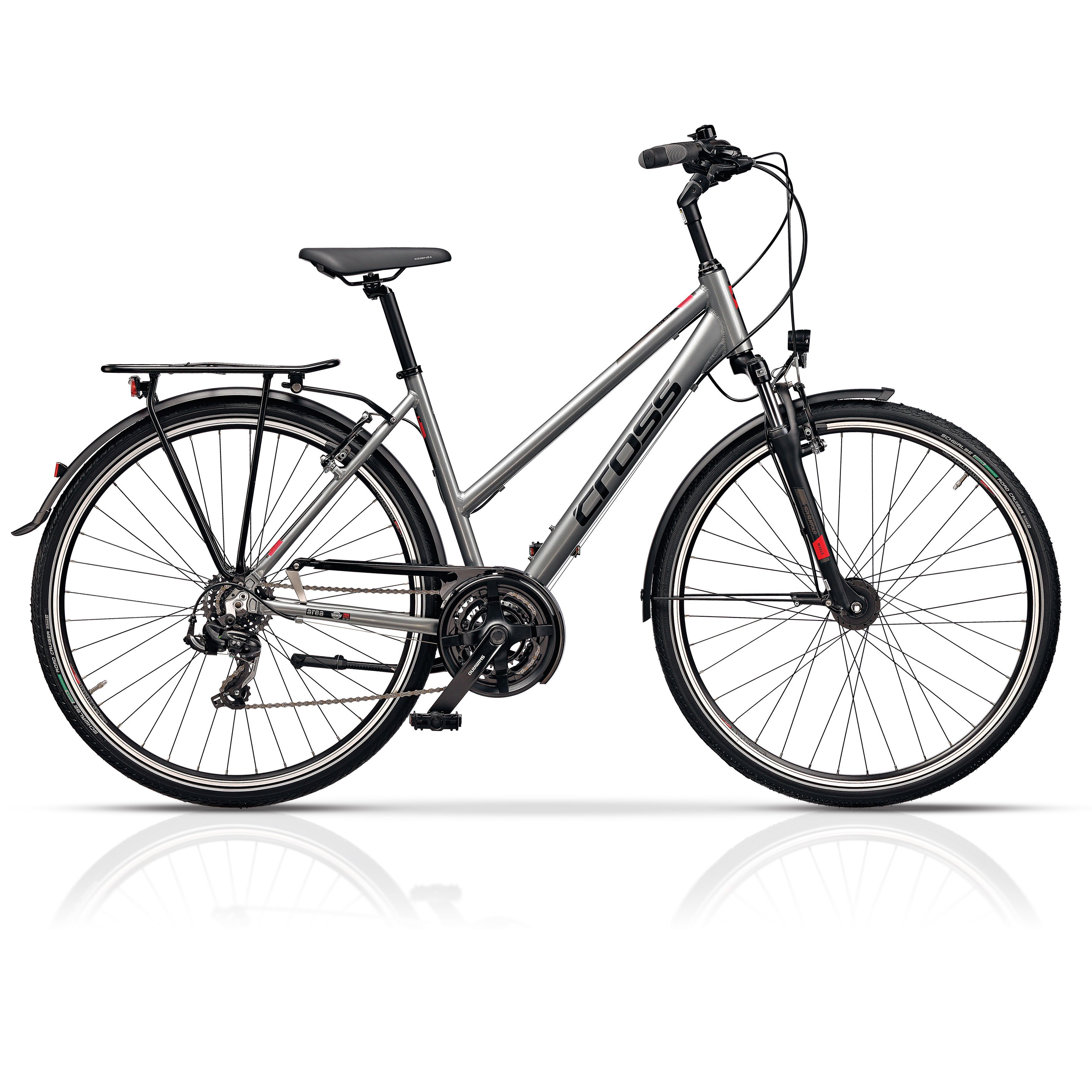 Silber Shimano Damen Trekkingrad cm Trekking 2024 44cm Airtracks 21 48 Zoll Gang » 28 Schaltwerk, LADY, Rahmenhöhen Shimano cm Kettenschaltung, 52 AREA Modeljahr - Fahrrad «