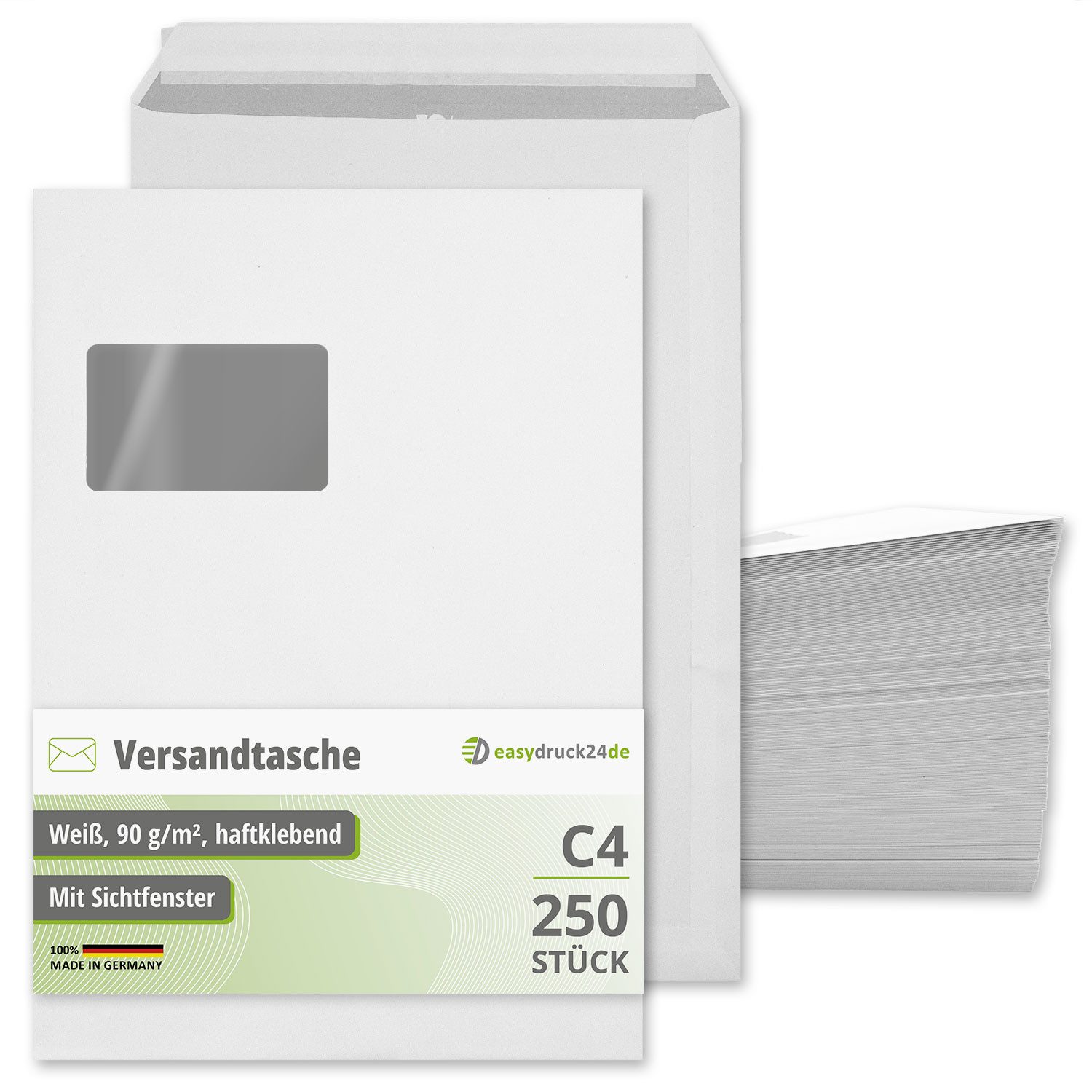younikat Briefumschlag easydruck24de Umschläge mit Fenster DIN C4 - 250 Stück, az255