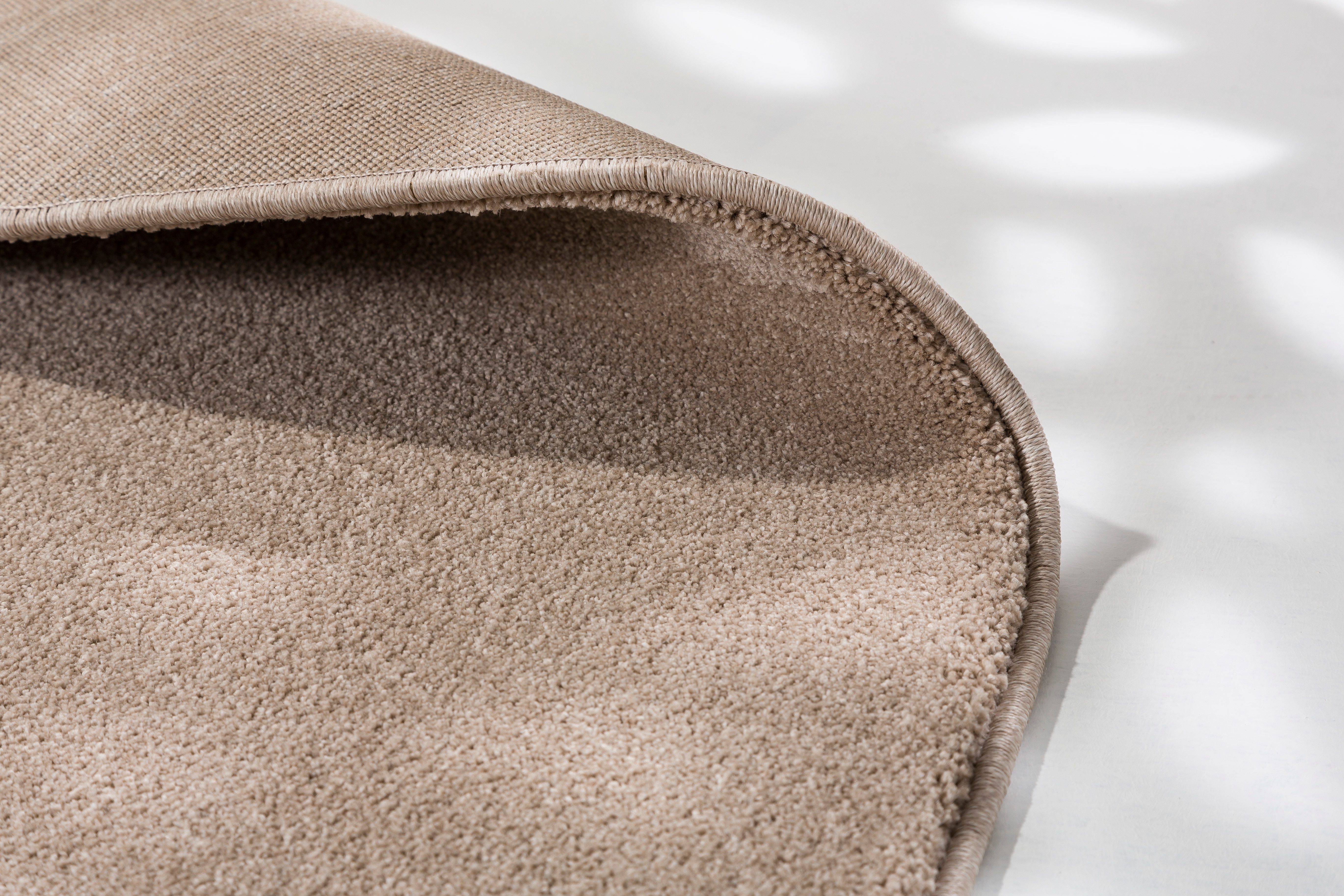SCHÖNER WOHNEN-Kollektion Teppich Pure 190, rund, Höhe: 21 mm, Wohnzimmer, Schlafzimmer, uni, leichter Glanz, robuster Kurzflor