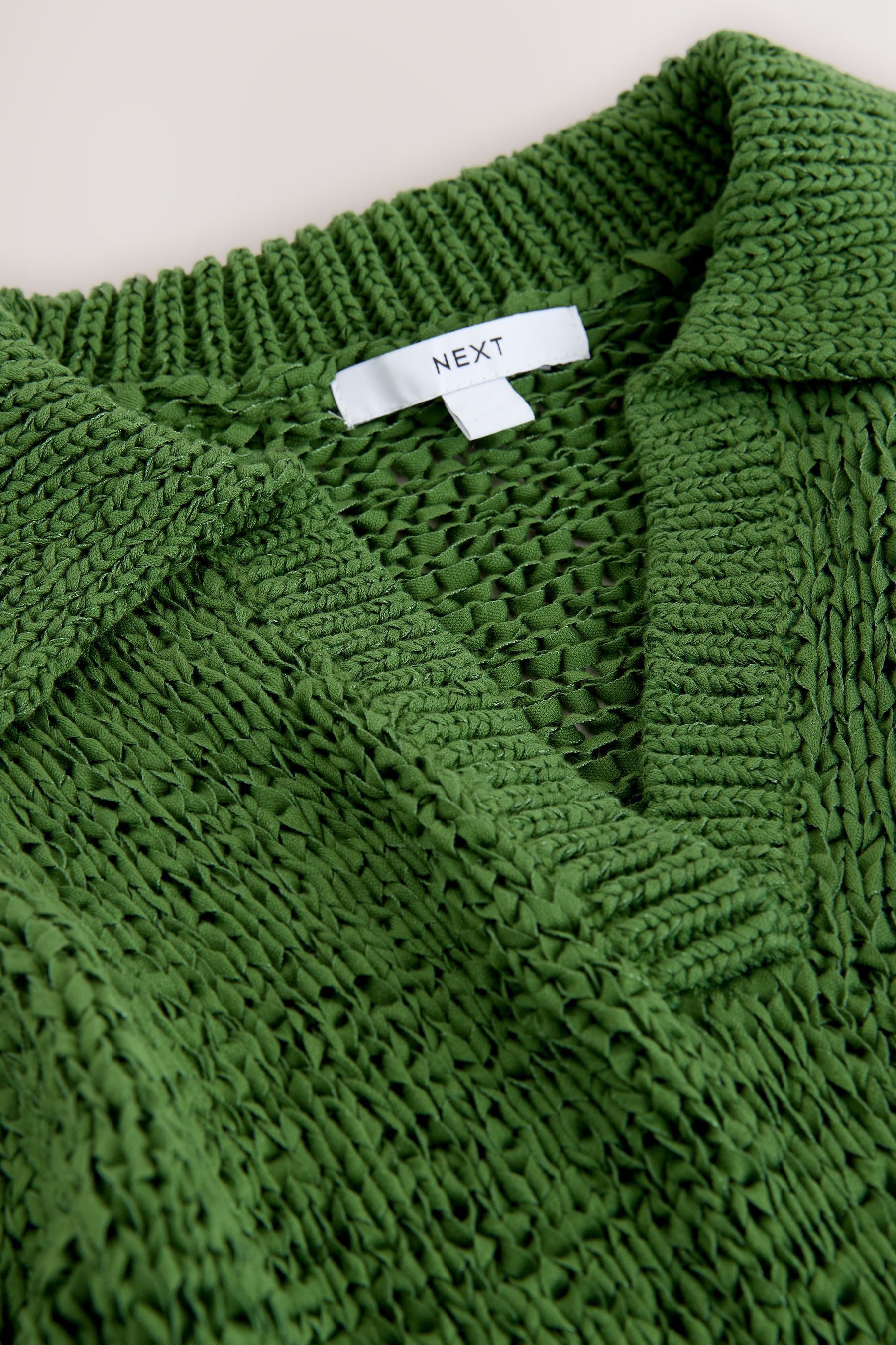 Next Polokragenpullover Kurzarm-Polooberteil mit Muster (1-tlg)