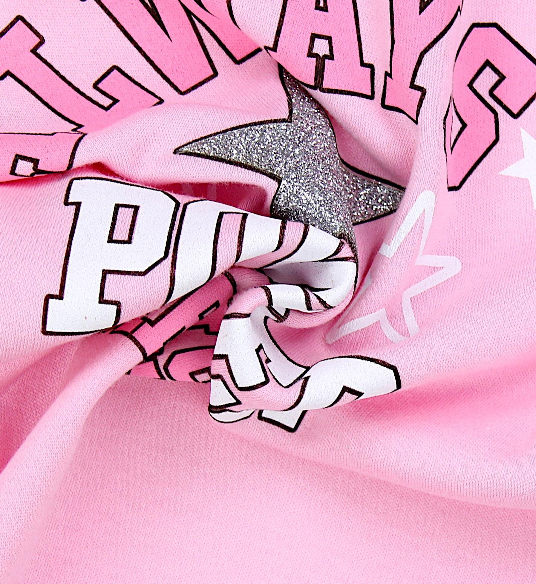 Schlafanzug Rosa Mädchen Girls Pyjama TupTam ALWAYS Power Grau Langarm Schlafanzug Nachtwäsche / Kinder Set 2-teilig