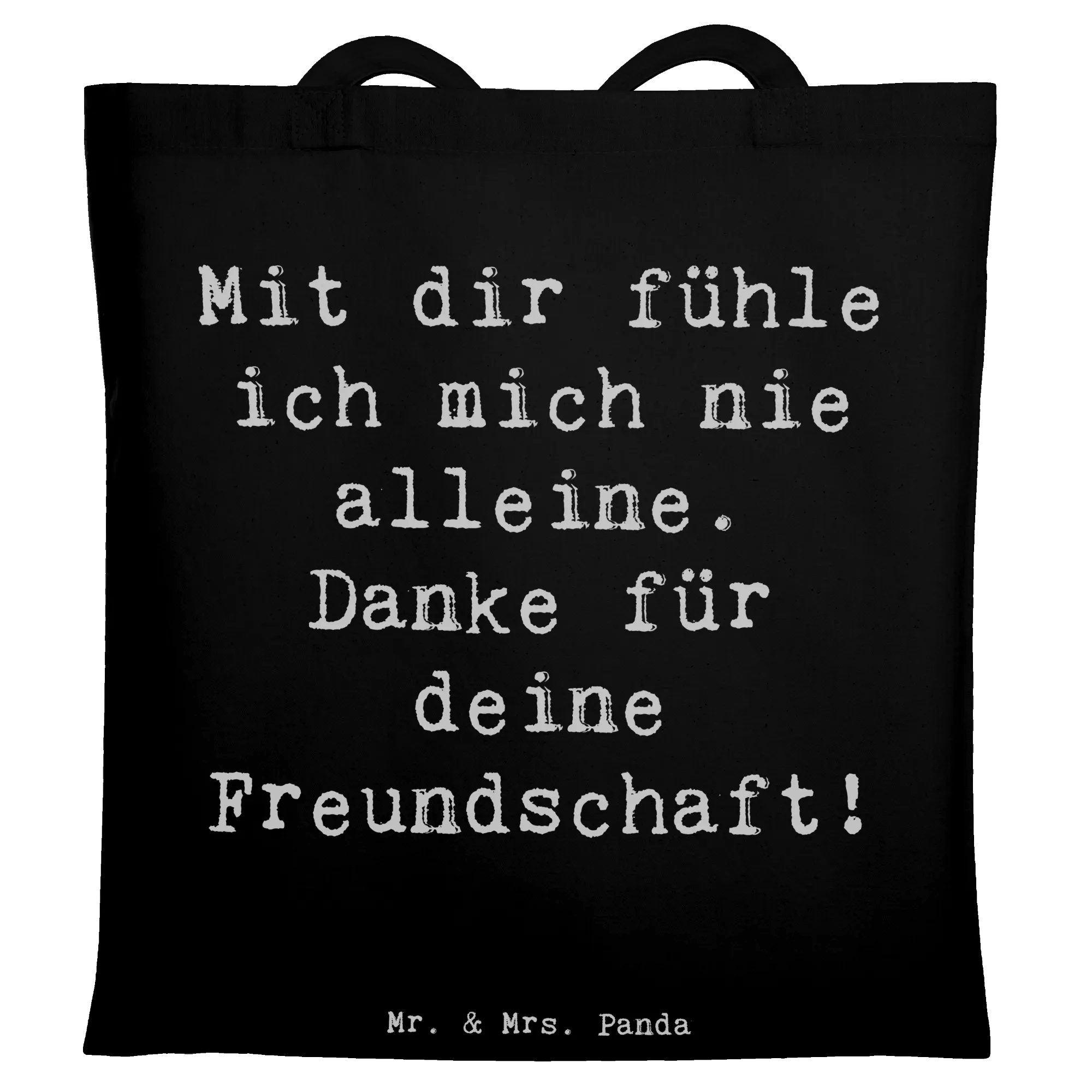 Tragetasche Spruch Beste Freundin - Schwarz - Geschenk, nie alleine, Jutebeutel