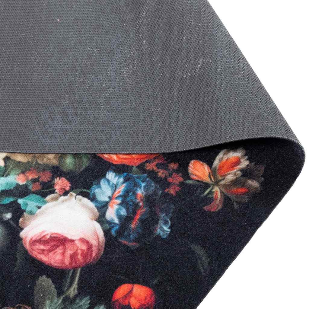 vidaXL Fußmatte Küchen Teppich Schwarz 180 x 60 cm Samt, Rechteckig – Bild 4 von 5