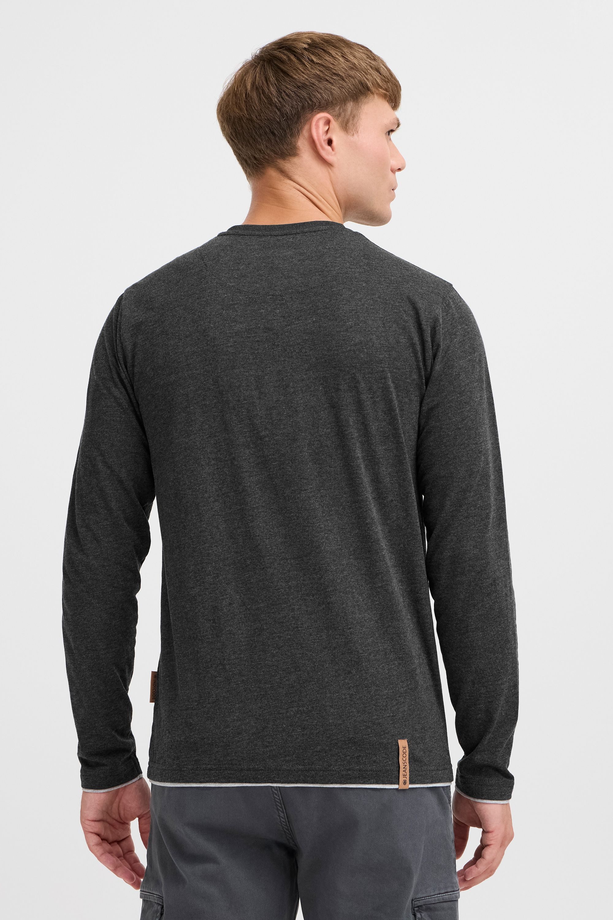 Indicode Rundhalsshirt IDGifford Longsleeve mit Knopfleiste
