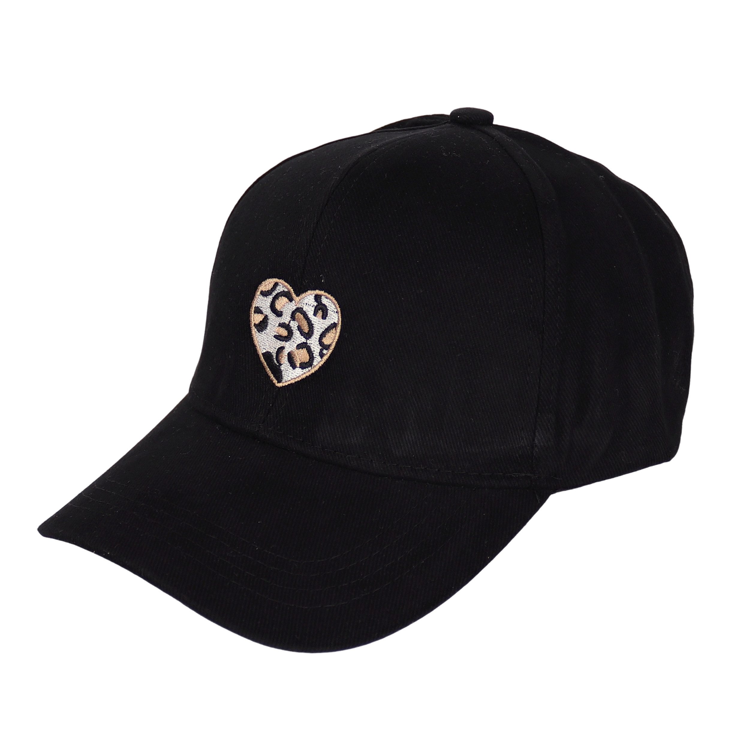 MIRROSI Baseball Cap Damen Baseballcap mit Leo-Herz Patch – verstellbare Cap etwas dickerer Stoff, Einheitsgröße für Herbst, Winter & Frühling