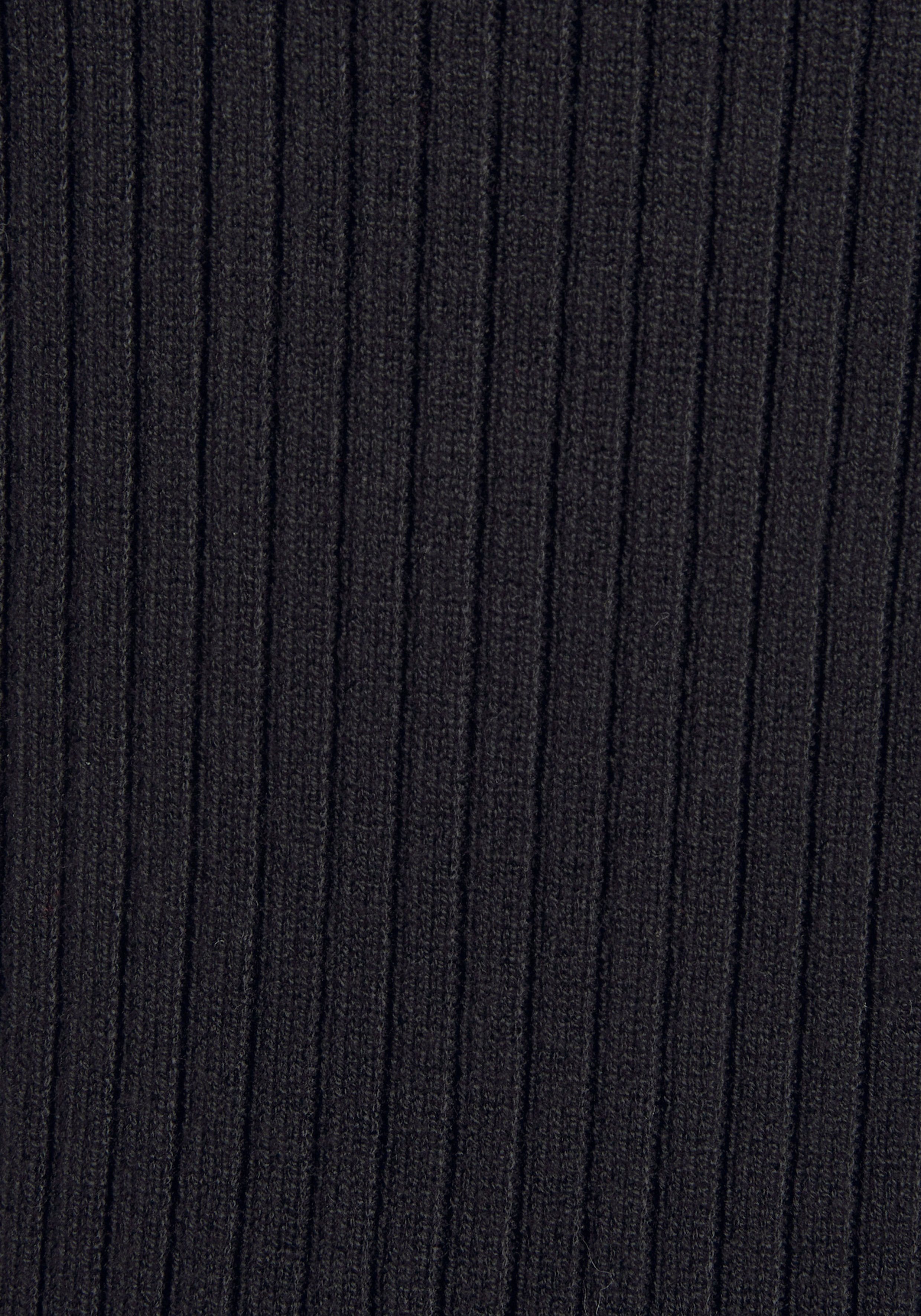 LASCANA Kurzarmpullover mit Rippstruktur, figurbetonter Strickpullover, Basic