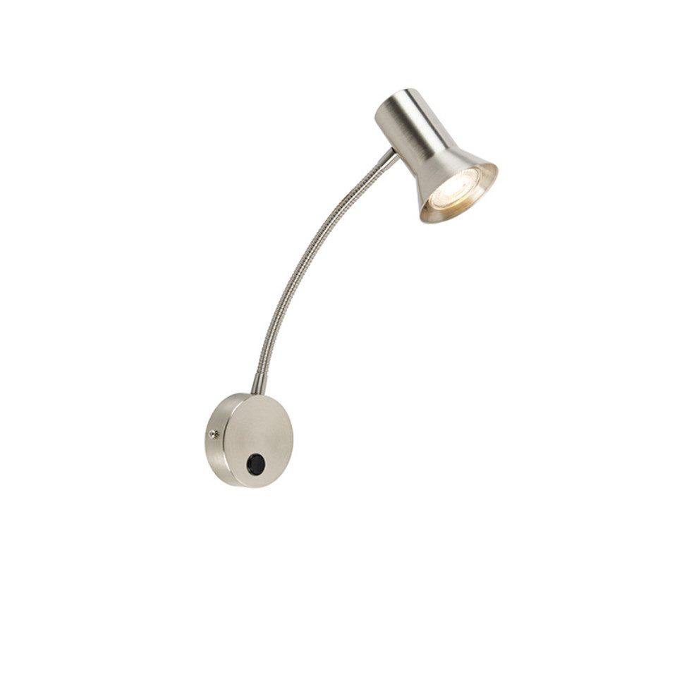 Qazqa Wandleuchte Karin, ohne Leuchtmittel, GU10, Stahl, Modern, Stahl, 1-flammig