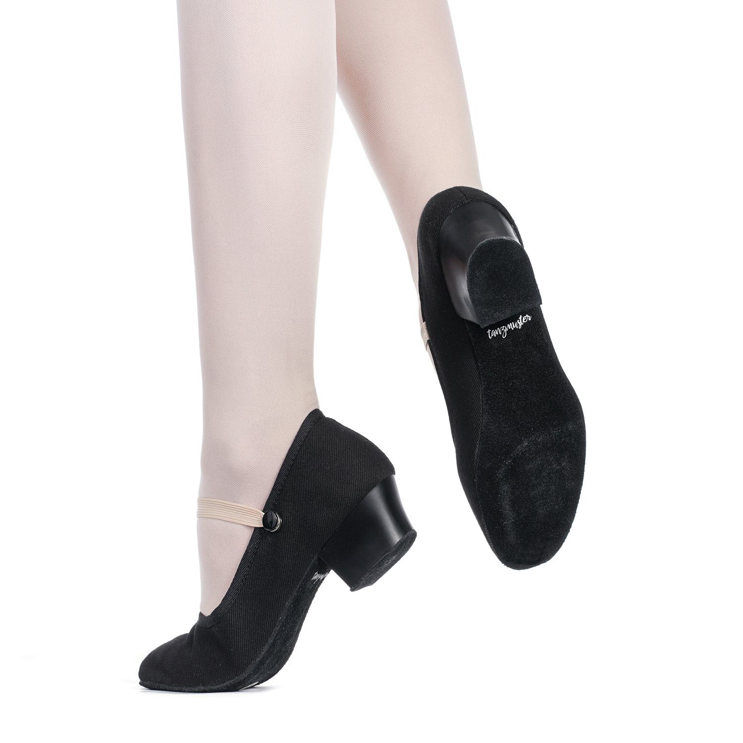 tanzmuster Charakterschuhe Ruby 3,8 cm Absatz Tanzschuh zum Reinschlüpfen fürs Kinder Ballett