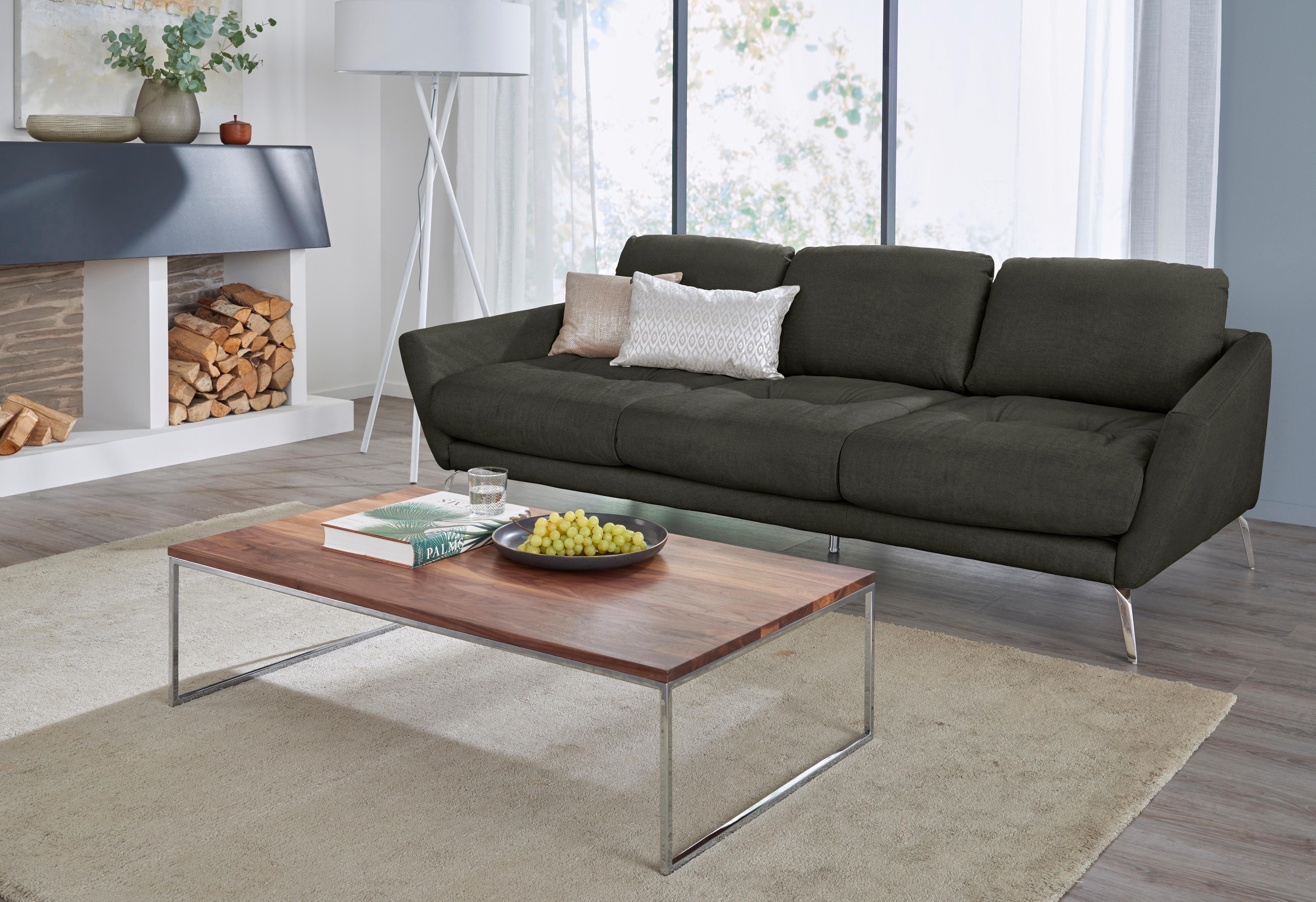 glänzend Heftung Big-Sofa im W.SCHILLIG dekorativer Chrom mit Füße Sitz, softy,