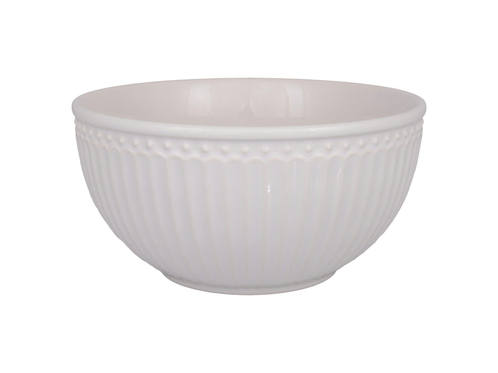 Greengate Servierschüssel Alice Servierschüssel white medium 17,3cm, Steinzeug, (Schüsseln & Schalen)