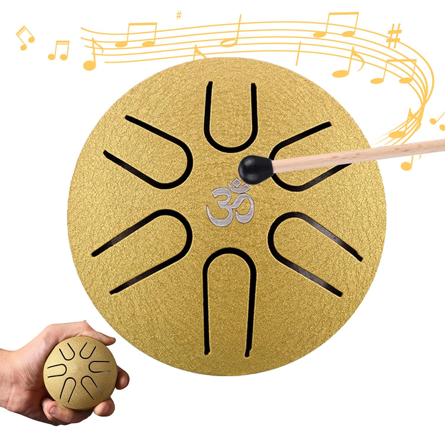 Steel Tongue Drum Zungentrommel Tragbare Mini 3 Zoll 6 Töne Steel Tongue Drum,Handpan