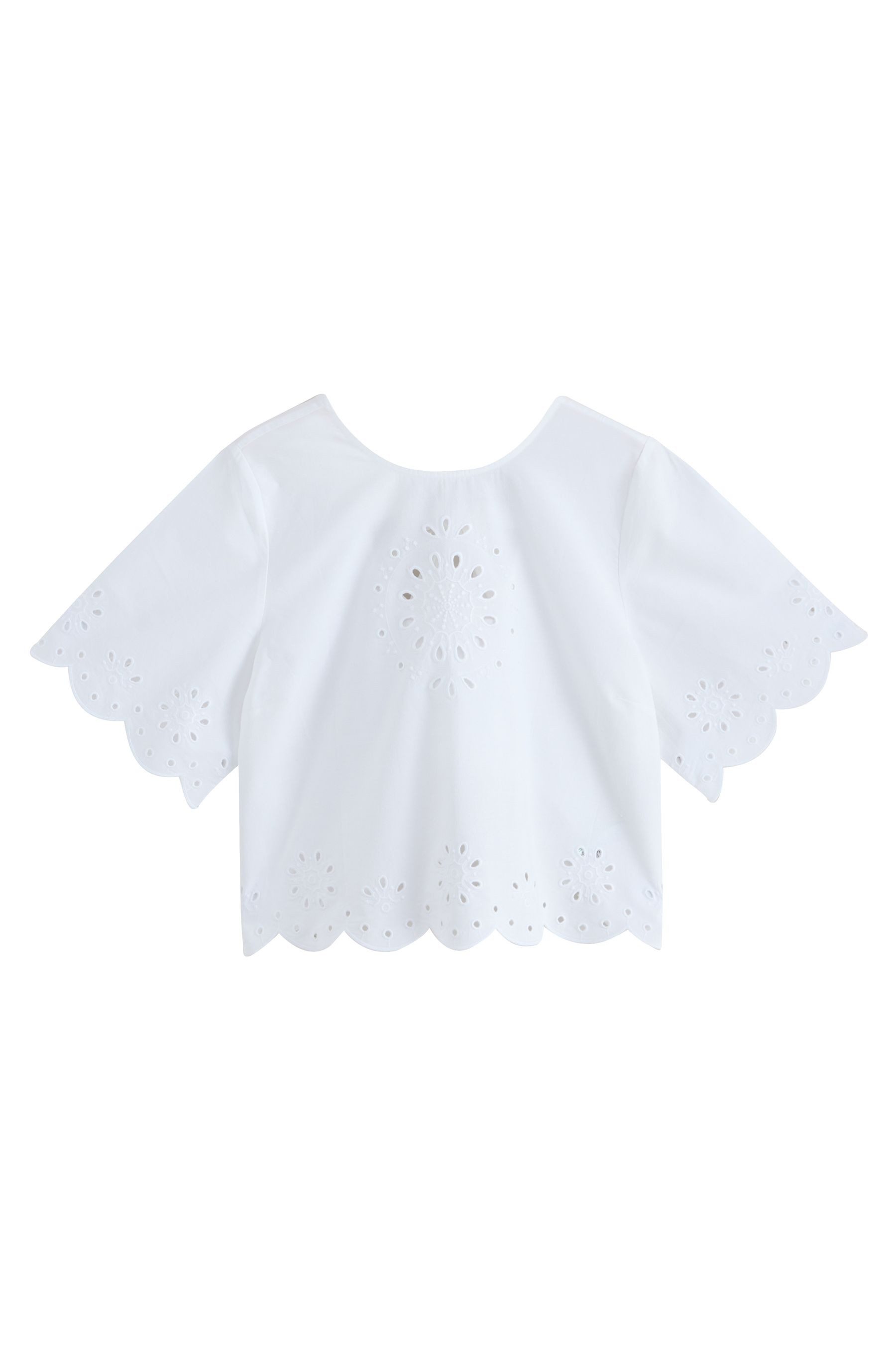 LAURA ASHLEY Hemdbluse Laura Ashley Kombi-Oberteil Lochspitze Baumwolle (1-tlg)