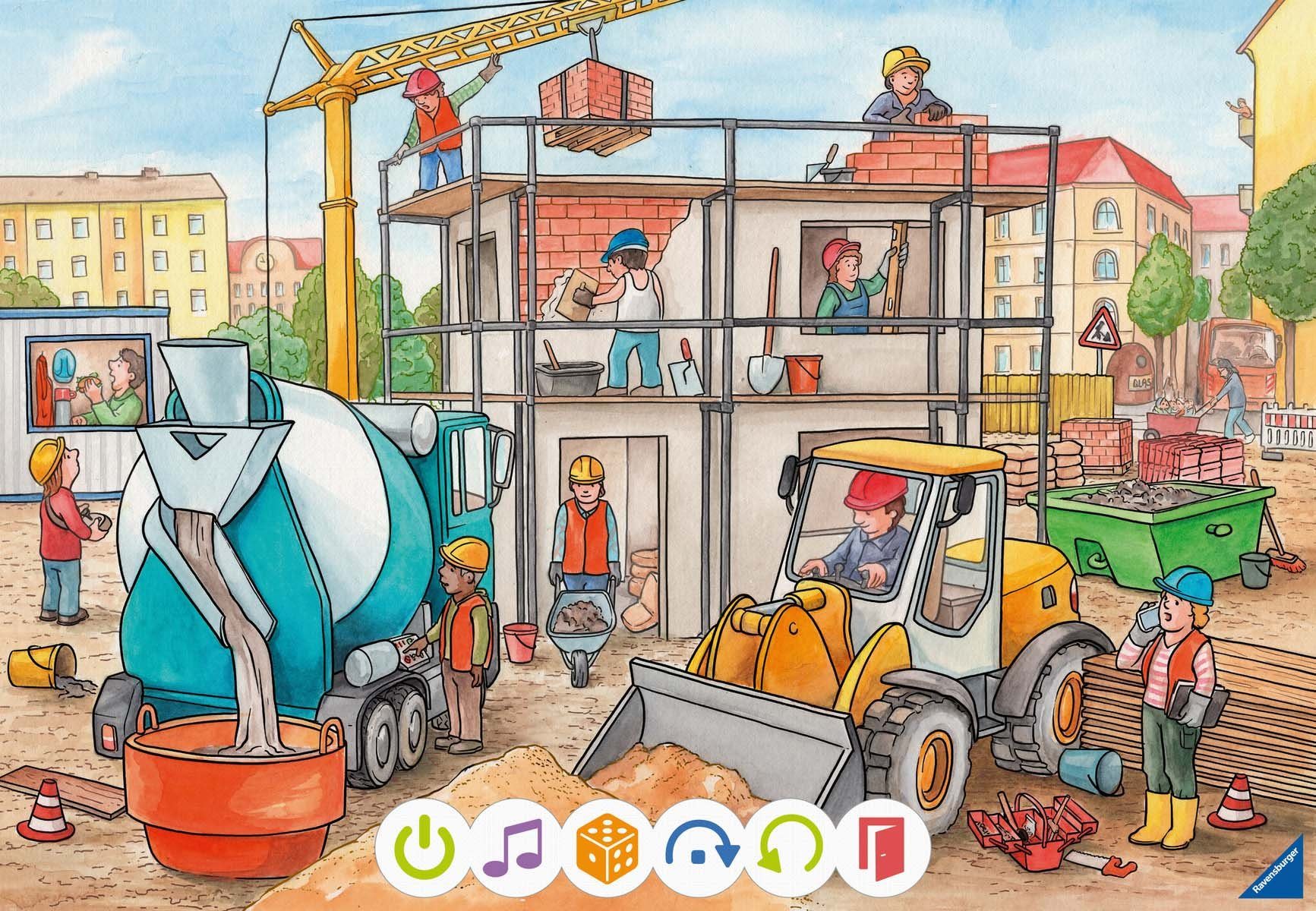 Ravensburger Puzzle tiptoi® Puzzle für kleine Entdecker: Baustelle, 12 Puzzleteile, Made in Europe