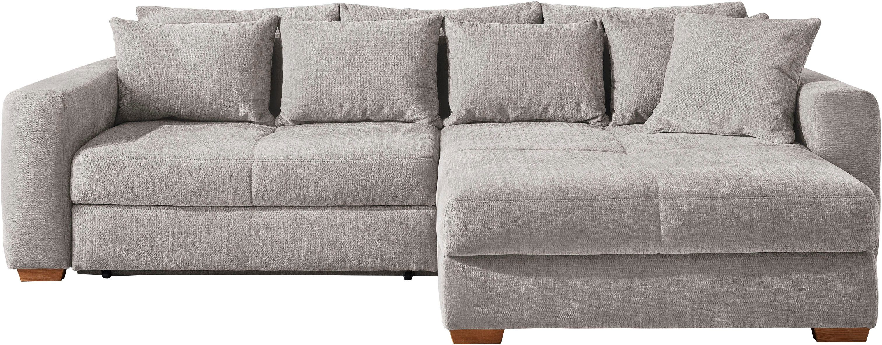 Jockenhöfer Gruppe Ecksofa Kampen L-Form, B: 288 cm, Liegefl. 153x245 cm, mit Bettfunktion, Bettkasten & Zierkissen, Federkern