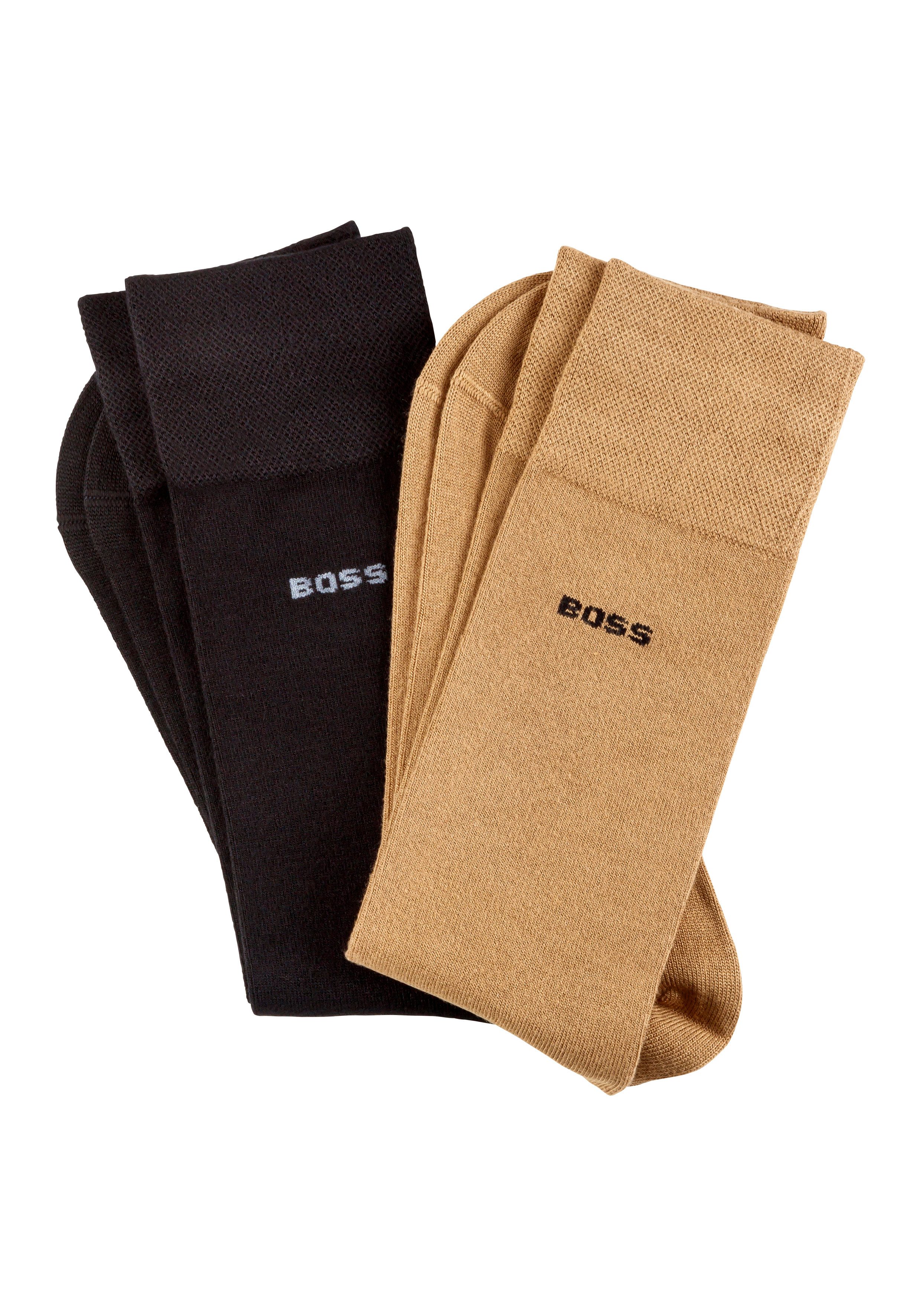 BOSS Businesssocken 2P RS Bamboo 1027 (Packung, 2-Paar) mit Strickbündchen günstig online kaufen
