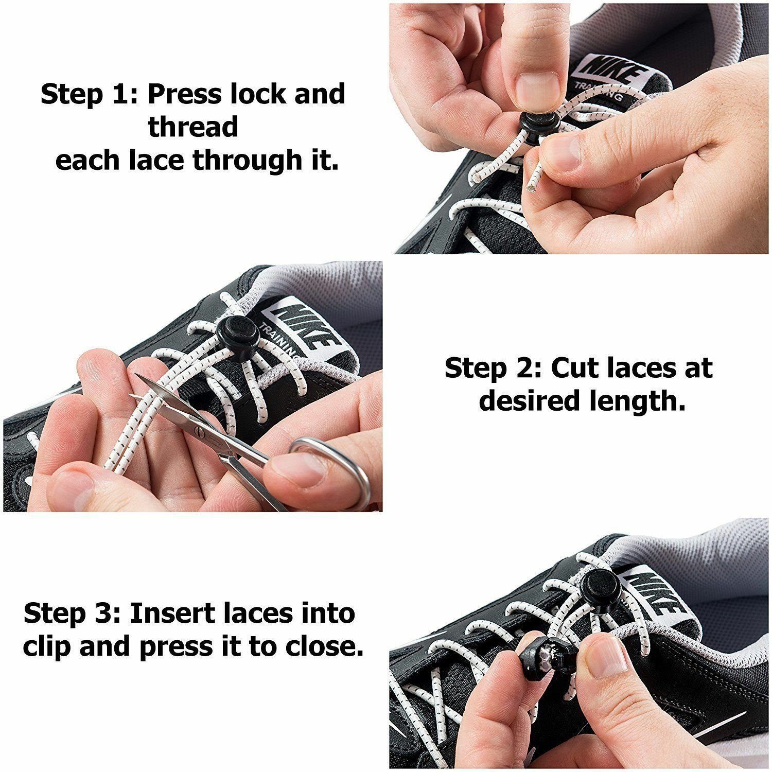 Olotos Schnürsenkel ohne Binden elastische Schuhbänder mit Schnellverschluss Sport Schuhe, Slip-on Schnellschnürsystem für Kinder Erwachsene