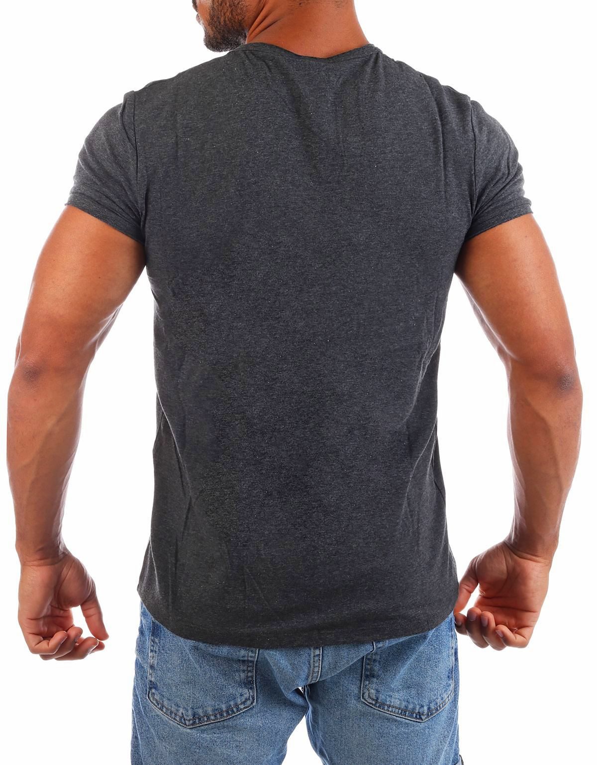 CARISMA T-Shirt Herren Uni Basic 4066 tief-breit geschnittener Ausschnitt vintage Look V-Ausschnitt unifarben kurzarm slim fit