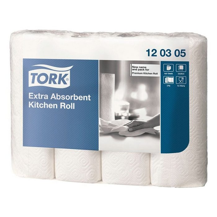 TORK Papierküchenrolle Premium (4-St) 3-lagig weiß mit Strukturprägung 51 Blatt/Rolle