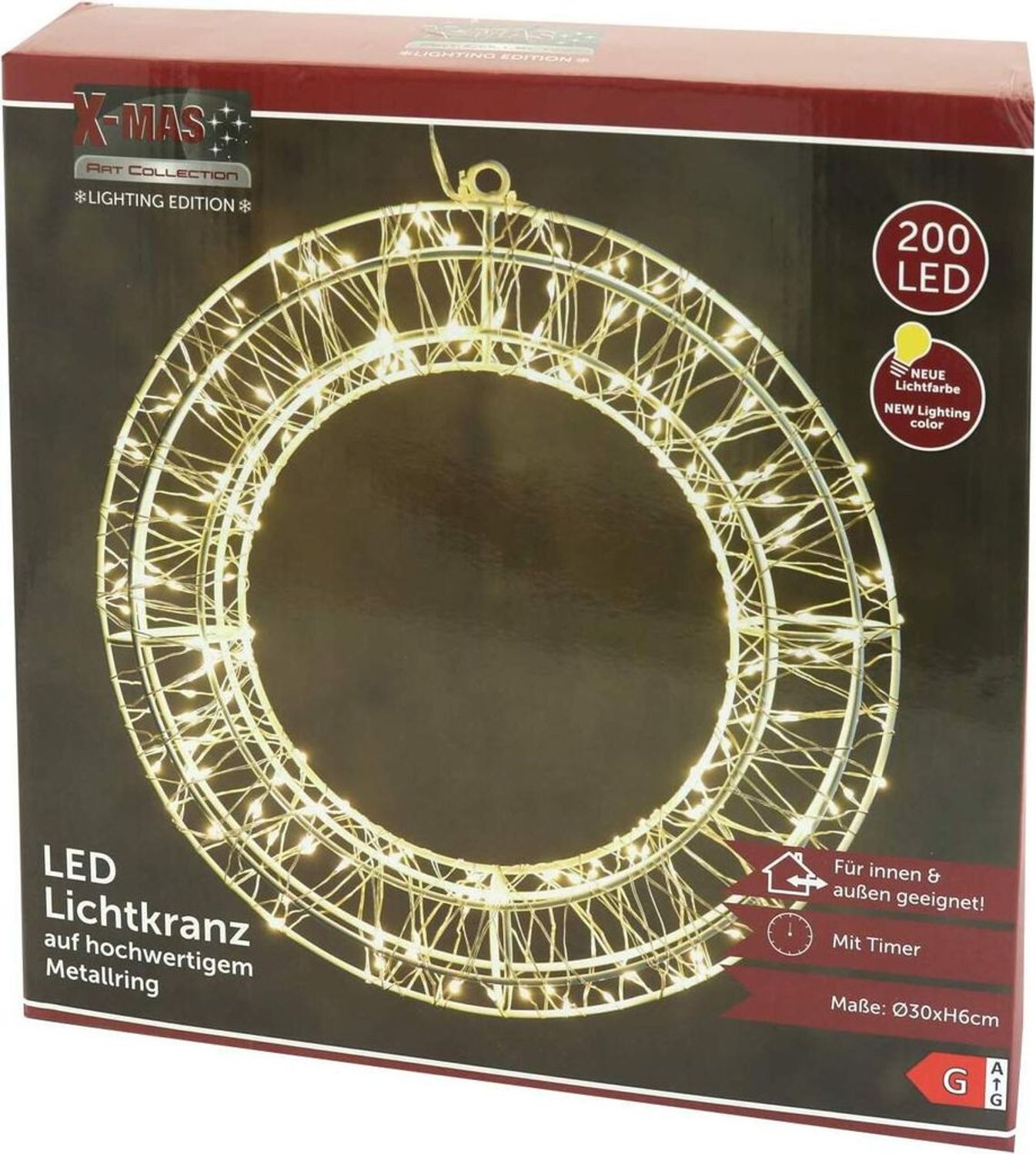 BURI LED Dekolicht Lichterkranz 700 LEDs Ø 38cm Türkranz Fensterkranz IP44 günstig online kaufen
