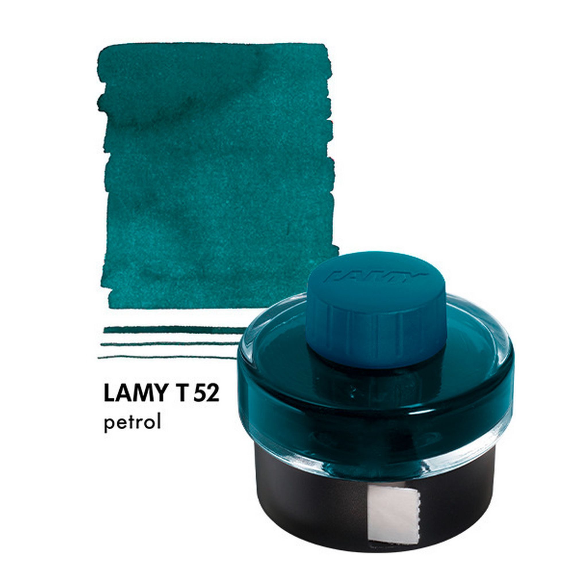 LAMY LAMY T52 Tinte petrol grün 50ml Tintenglas mit Tintensammelbecken Stan Tintenglas