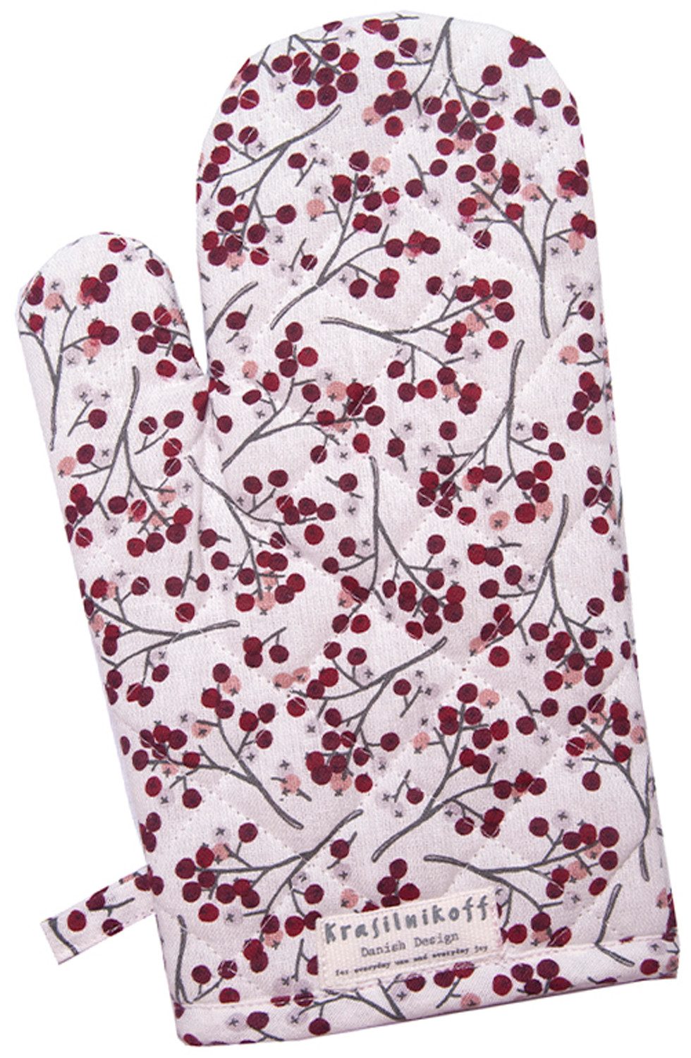 Krasilnikoff Topfhandschuhe Berries, (1-tlg., 1-teilig), Ofenhandschuh wattiert Größe: ca.18x30cm