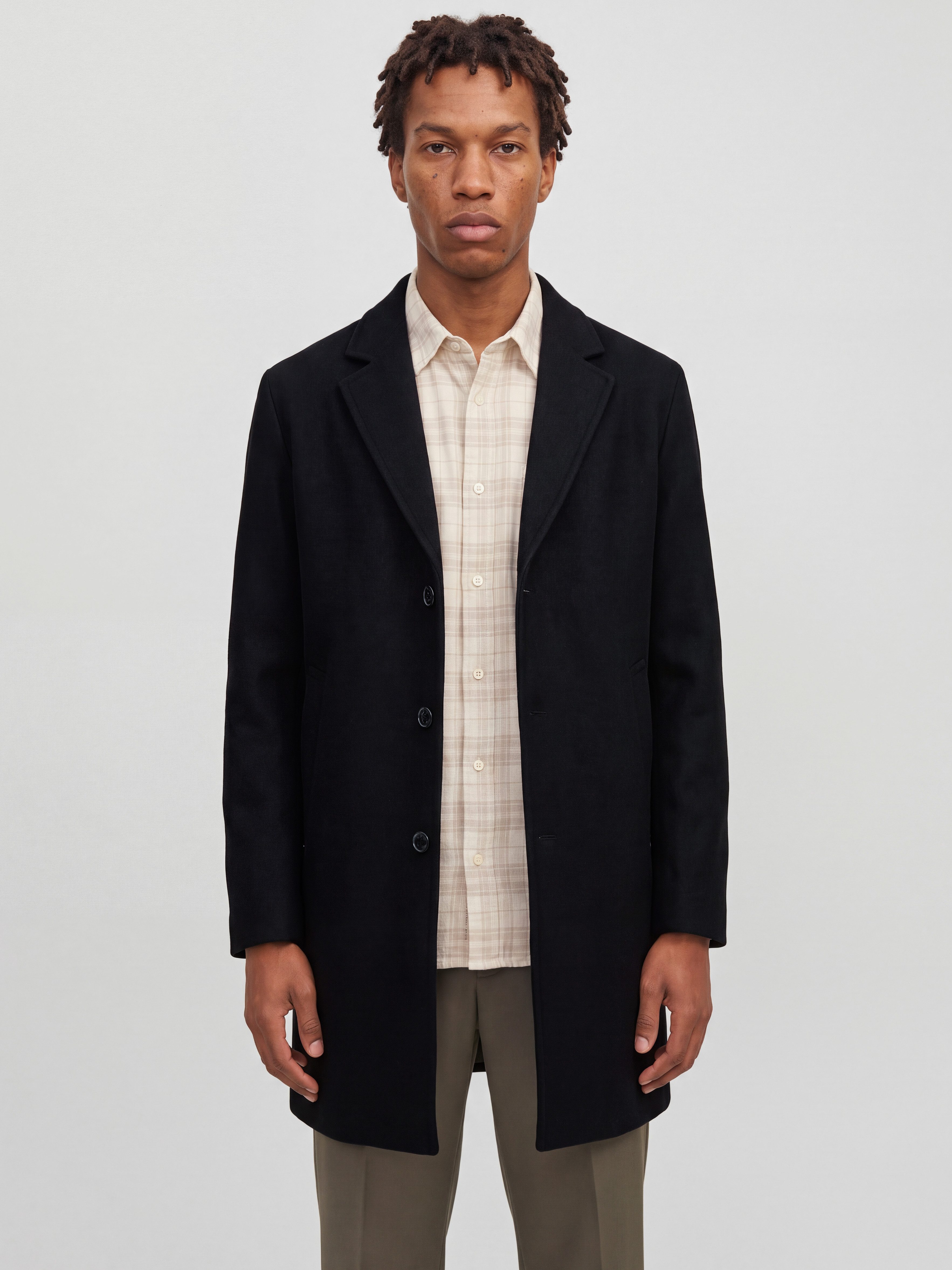 Jack & Jones Kurzmantel JJEJAMES COAT SN Kunstfaser, mit Reverskragen