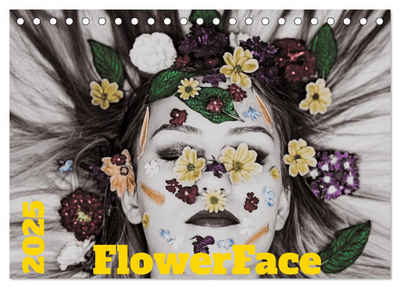 CALVENDO Wandkalender FlowerFace (Tischkalender 2025 DIN A5 quer), CALVENDO Monatskalender