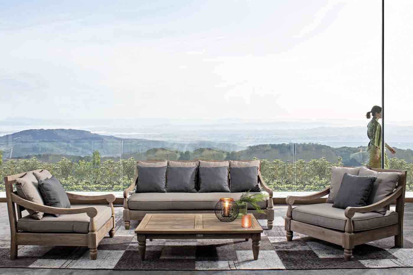 Feeling4Home Gartenliege Bali mit Kissen, Natur